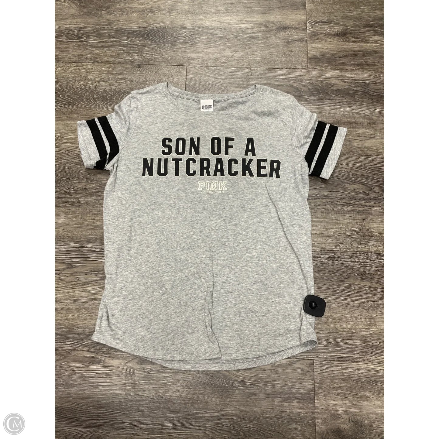 Top Short Sleeve By Pink In Grey, Size: M