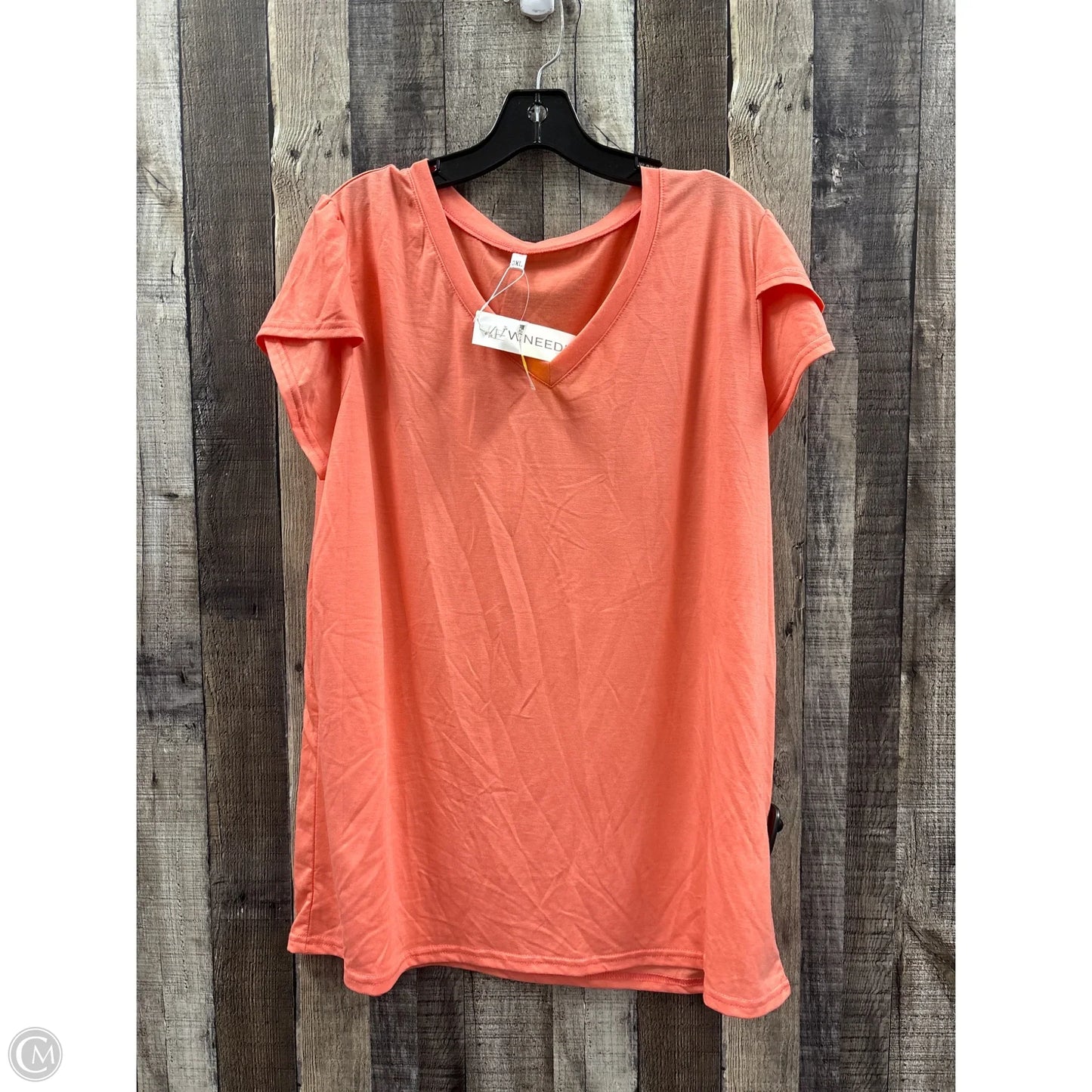 Top Short Sleeve By Cmf In Peach, Size: 2x