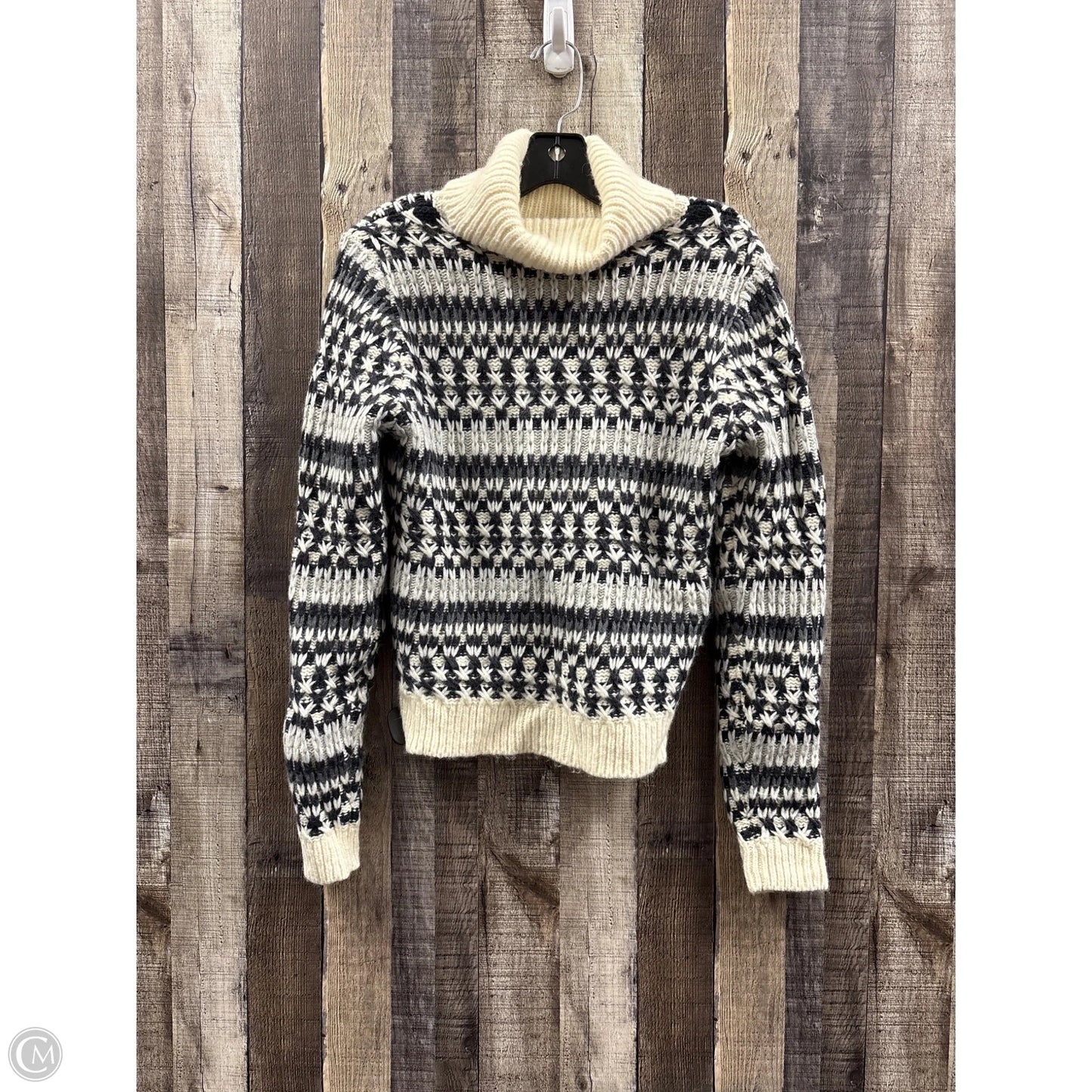 Sweater By Loft In Cream & Grey, Size: S