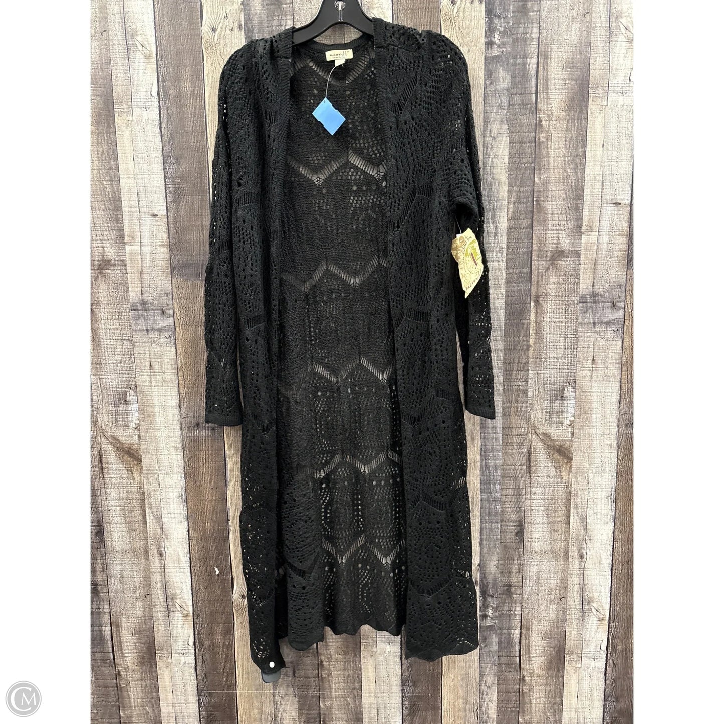 Sweater Cardigan By One World In Black, Size: M