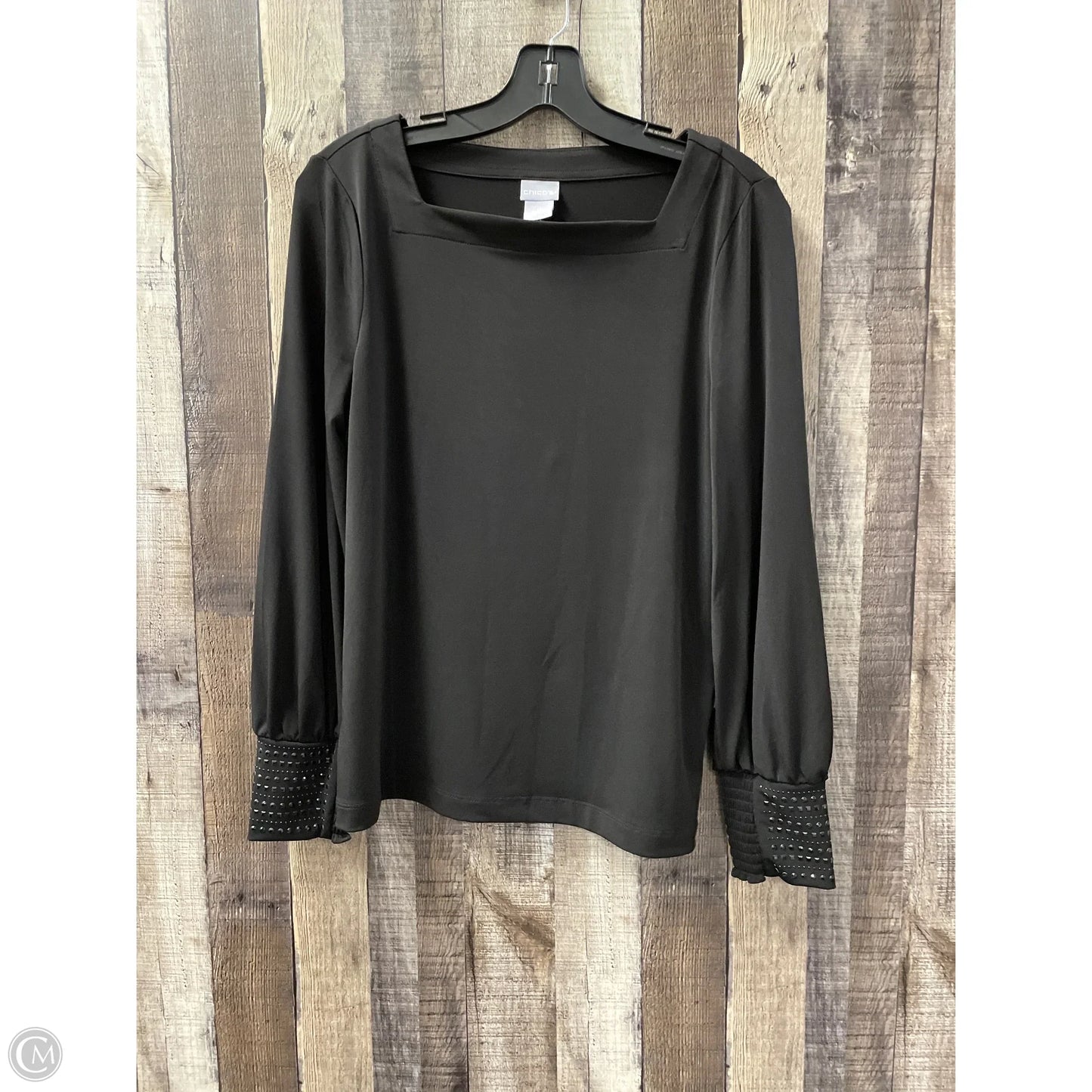 Top Long Sleeve By Chicos In Black, Size: S