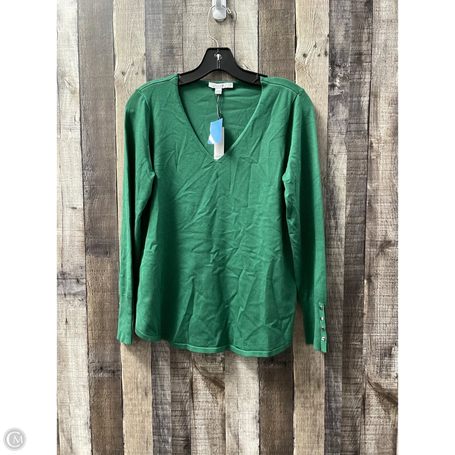 Top Long Sleeve By Chicos In Green, Size: S