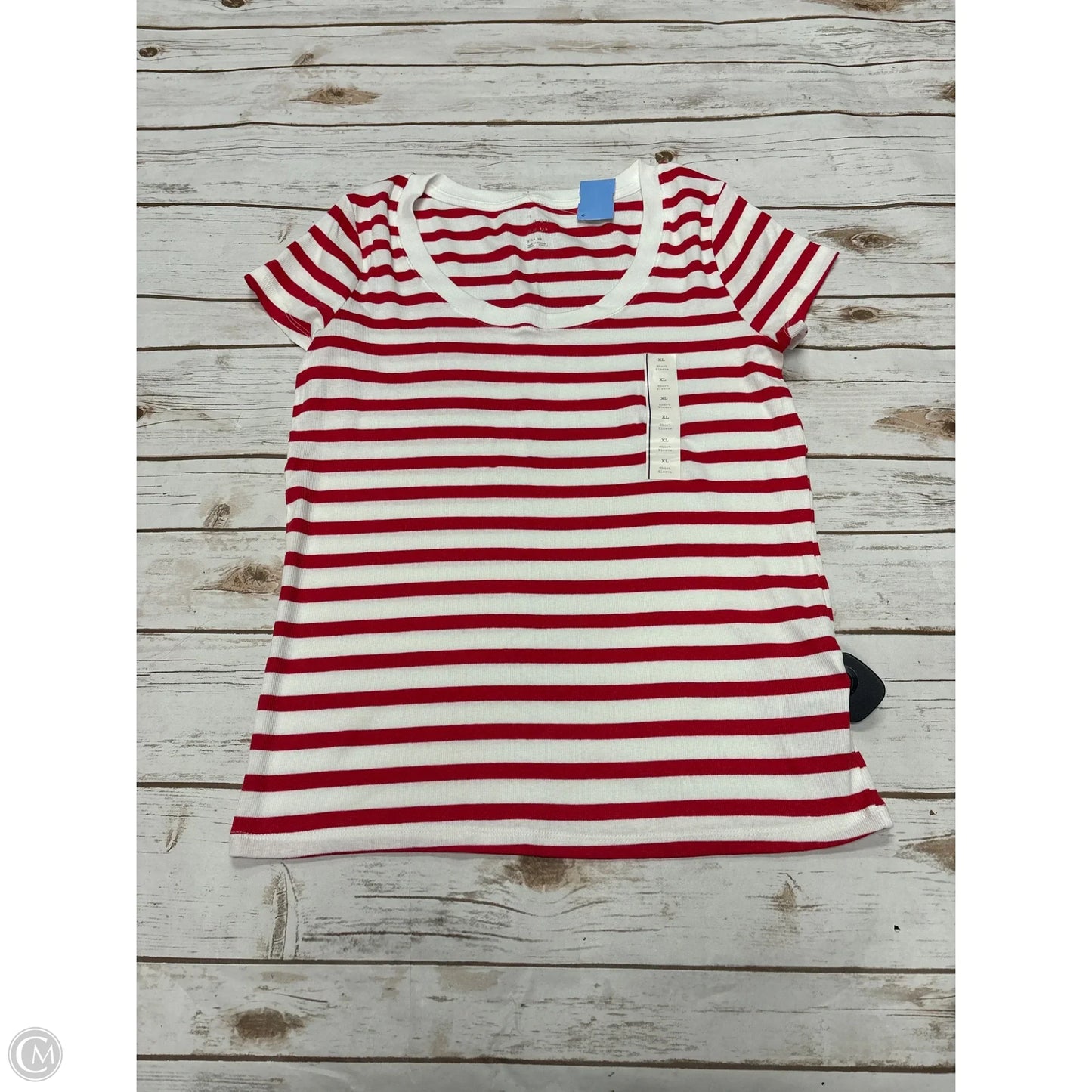 Top Short Sleeve By A New Day In Striped Pattern, Size: Xl