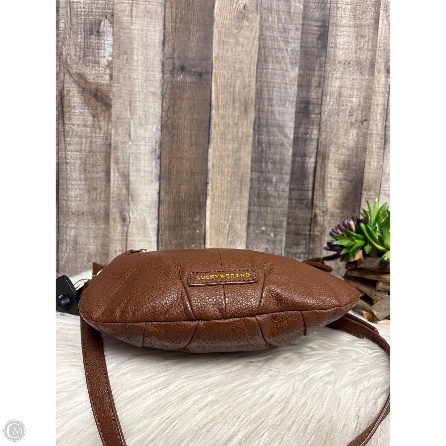 Crossbody Leather By Lucky Brand, Size: Medium