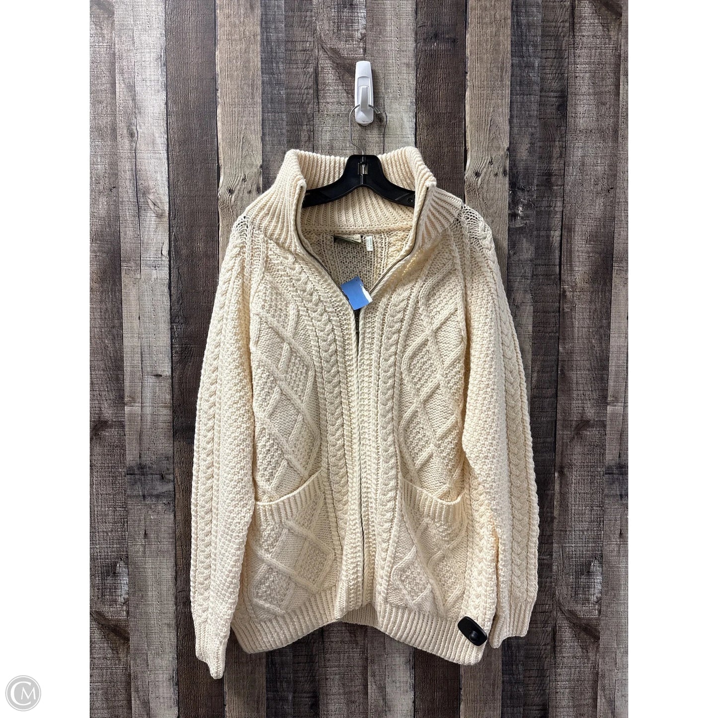 Sweater Cardigan By Clothes Mentor In Ivory, Size: M