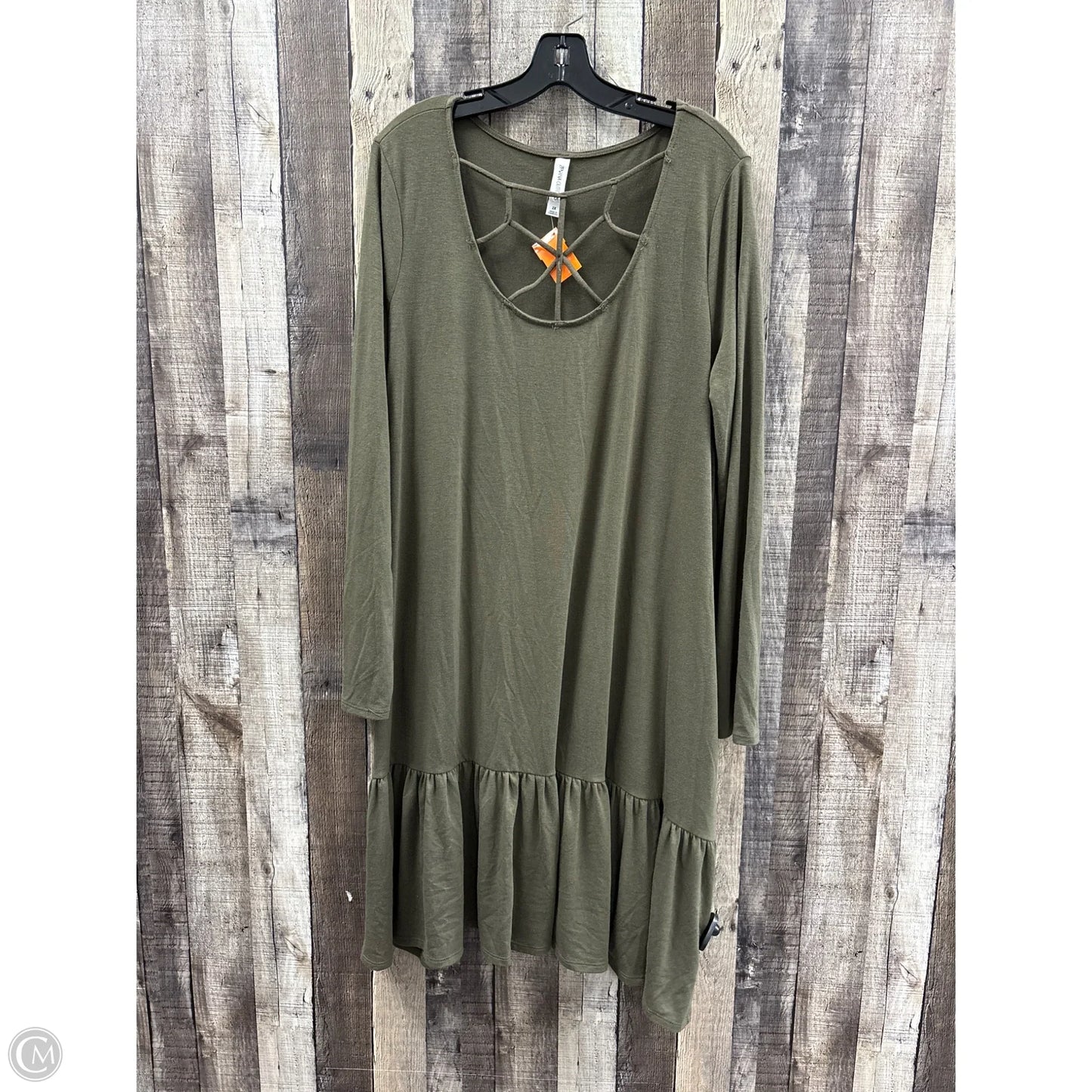 Dress Casual Midi By Zenana Outfitters In Green, Size: 2x