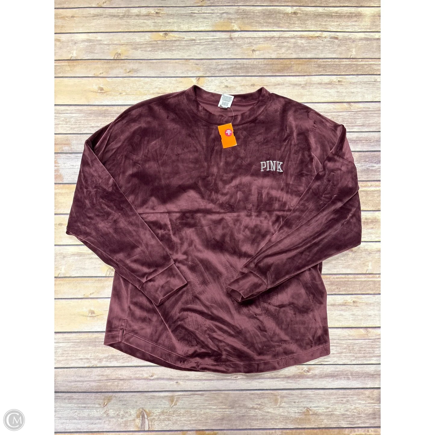 Sweatshirt Crewneck By Pink In Maroon, Size: Xs