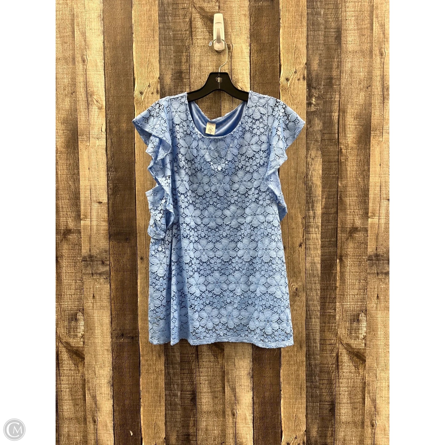 Top Short Sleeve By Cme In Blue, Size: M