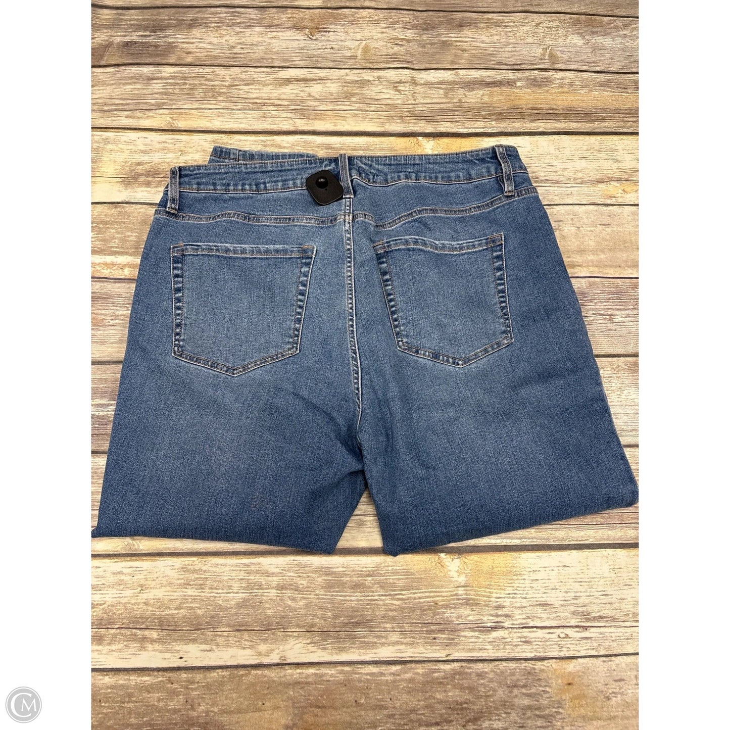 Jeans Straight By Ava & Viv In Blue Denim, Size: 18