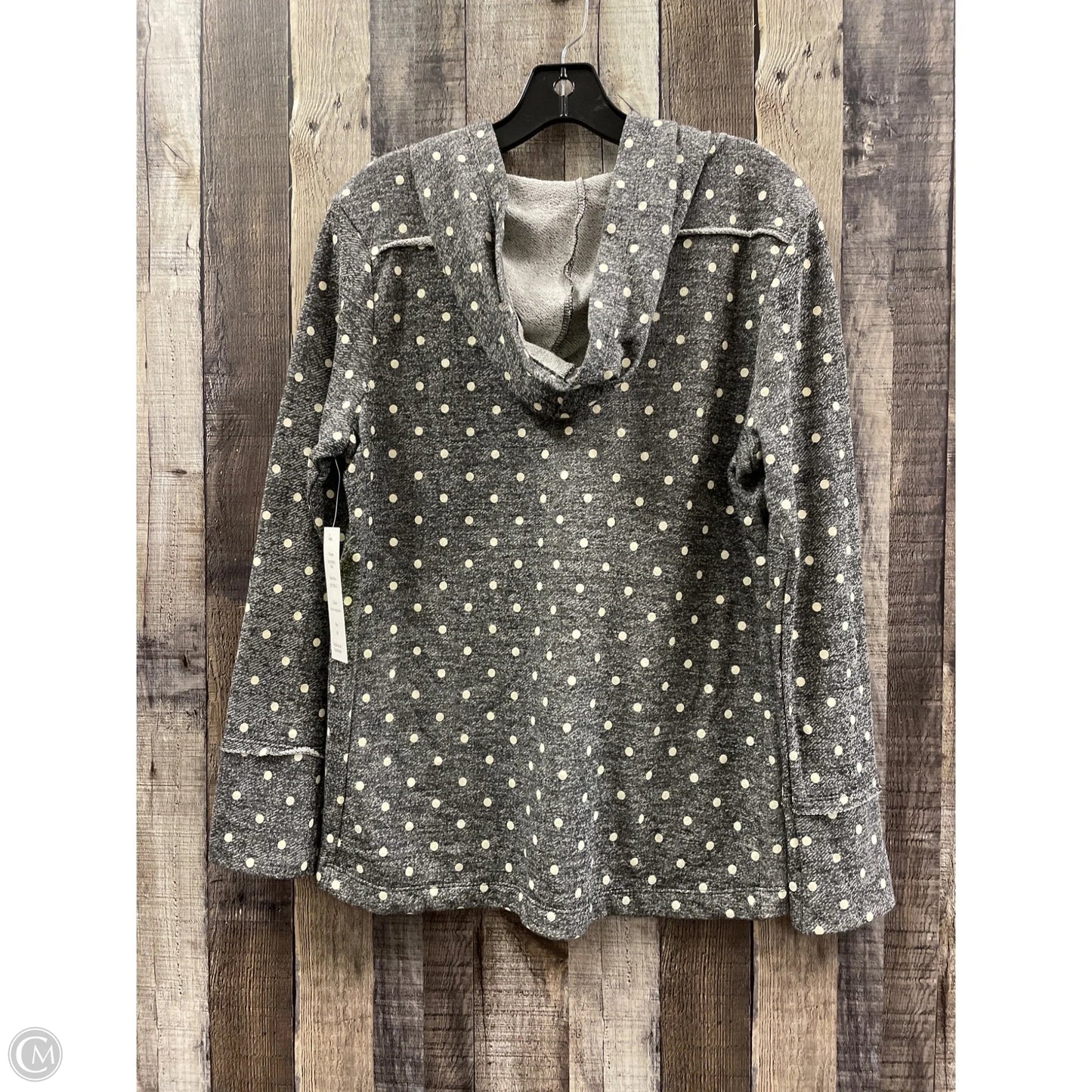 Sweatshirt Hoodie By Onque In Cream & Grey, Size: M