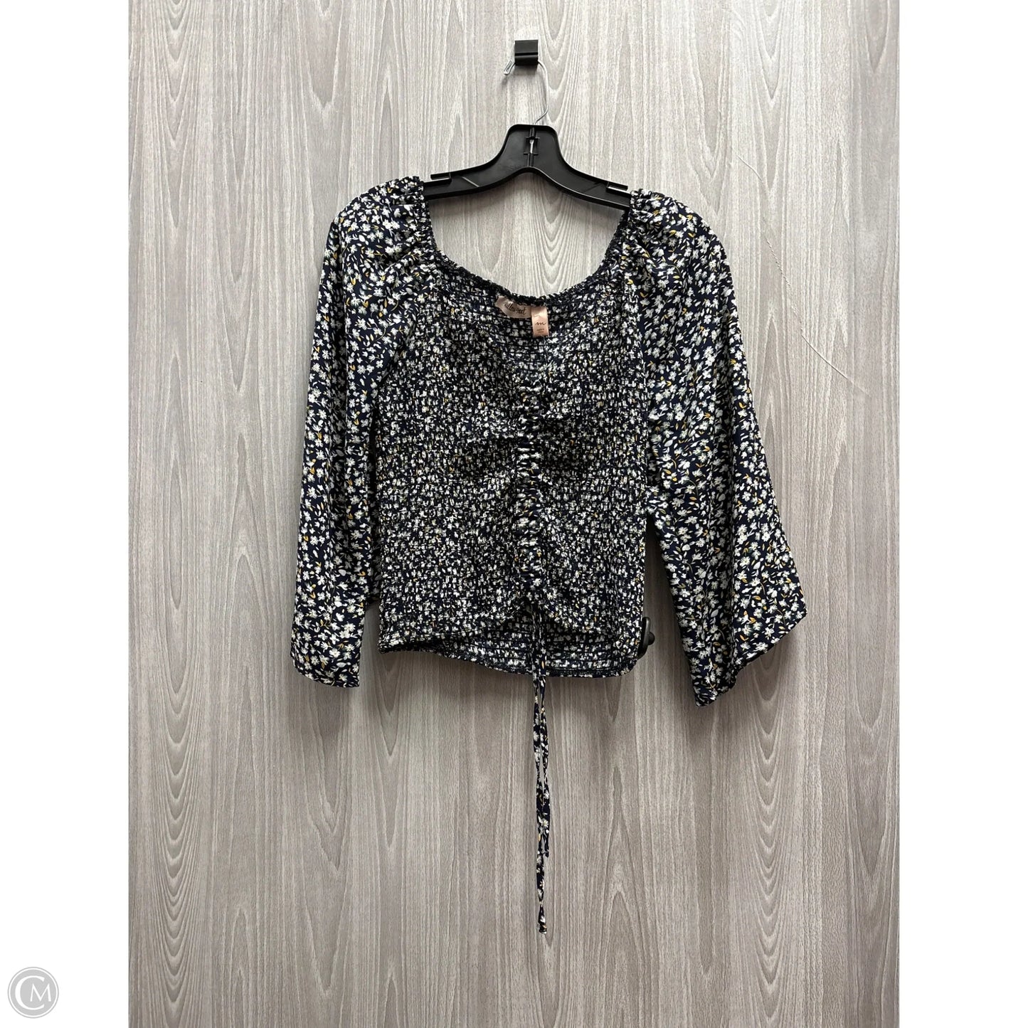Top Long Sleeve By Willow & Root In Floral Print, Size: M