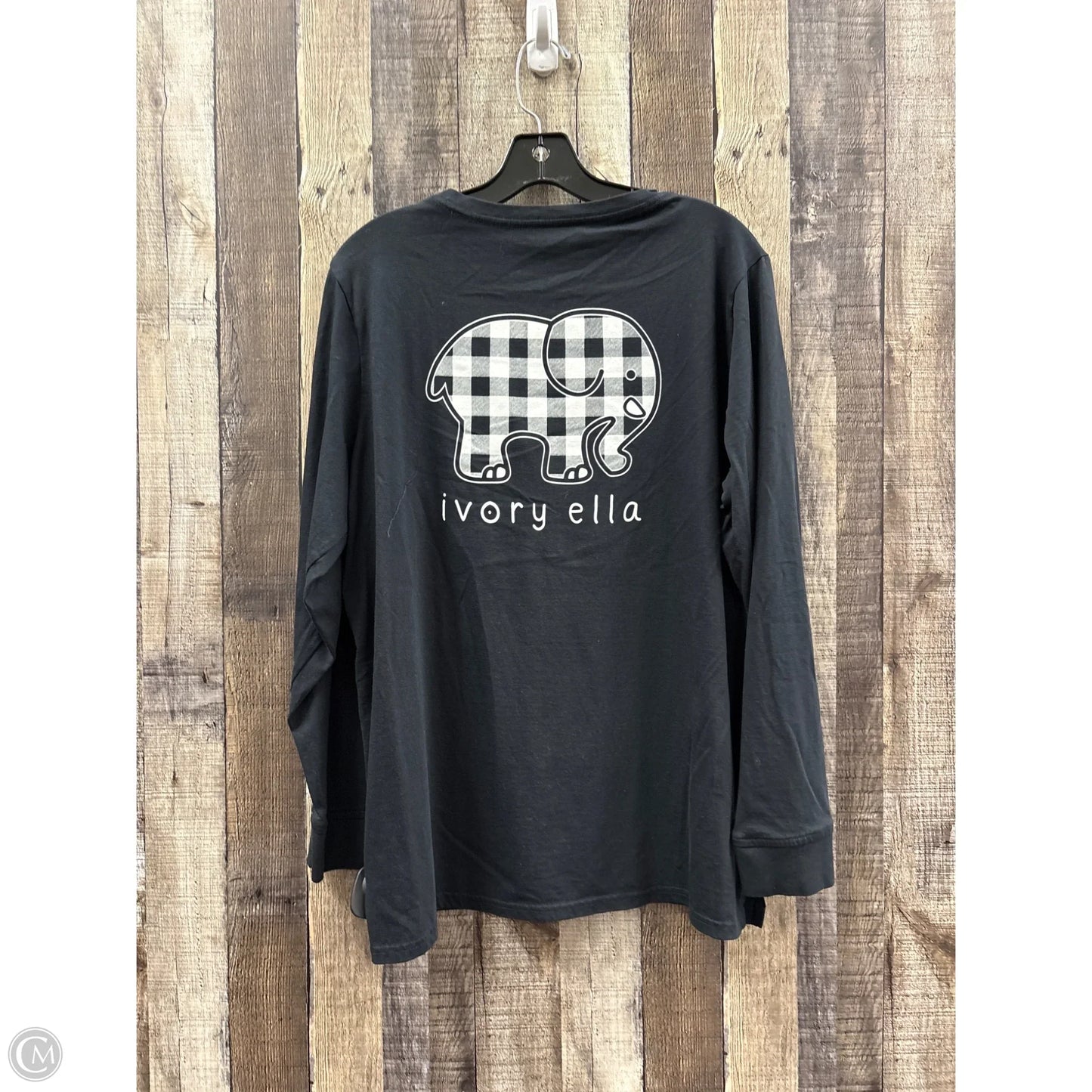 Top Long Sleeve By Ivory Ella In Black & White, Size: Xl