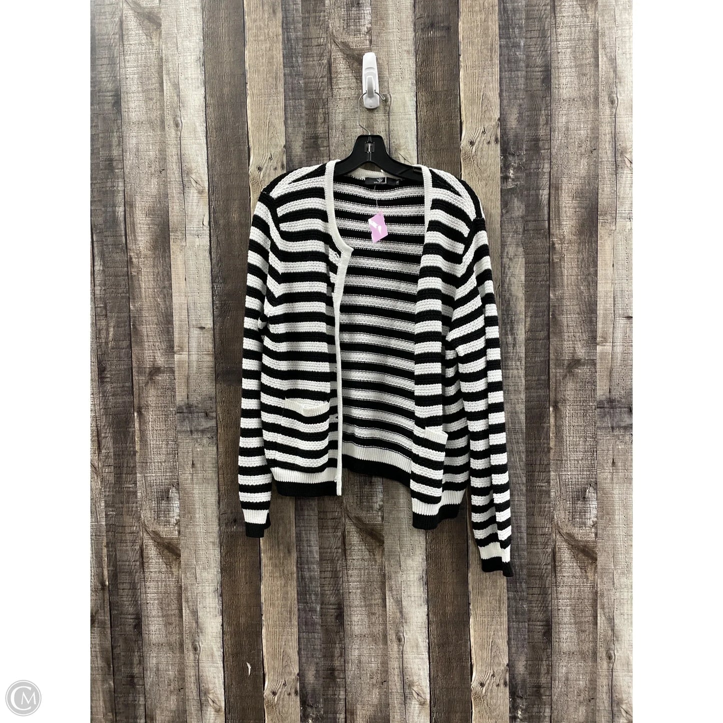 Sweater Cardigan By Cme In Black & White, Size: M