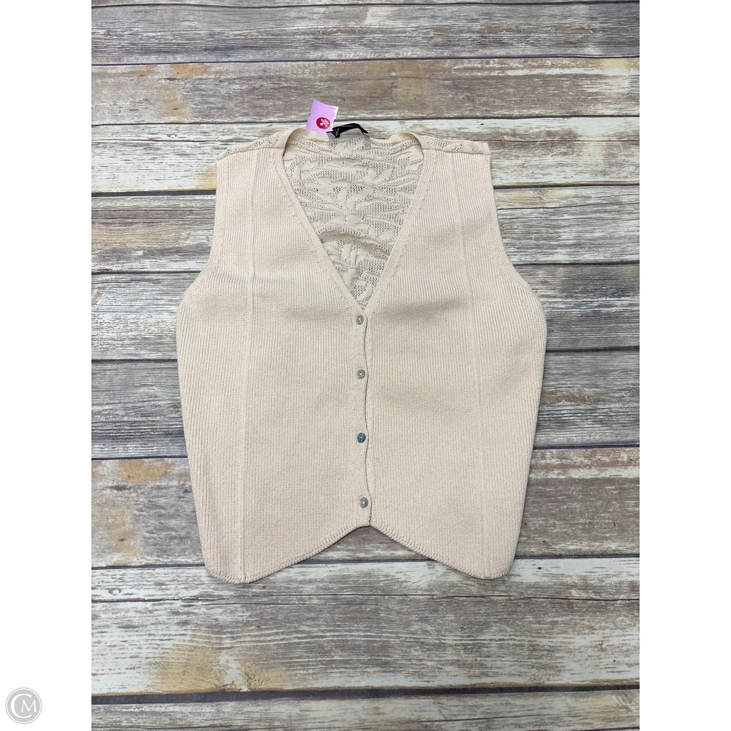 Vest Sweater By Zara In Cream, Size: L