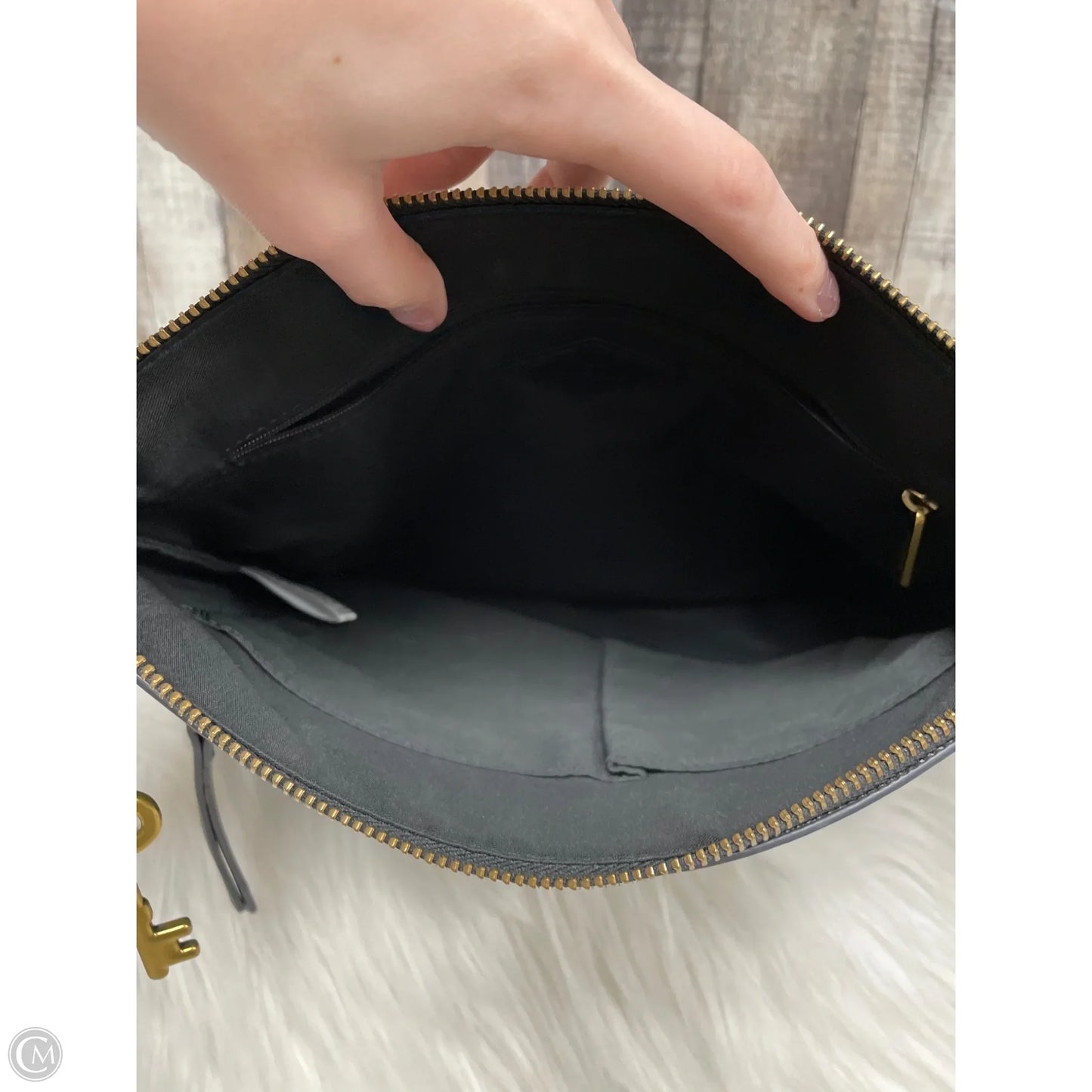 Handbag Leather By Fossil, Size: Medium