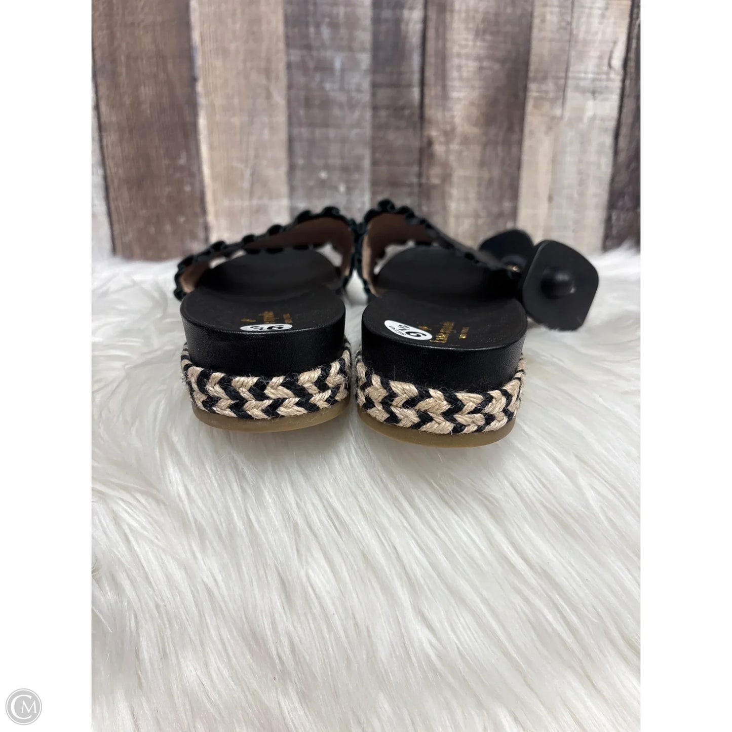 Sandals Designer By Kate Spade In Black & Cream, Size: 9.5