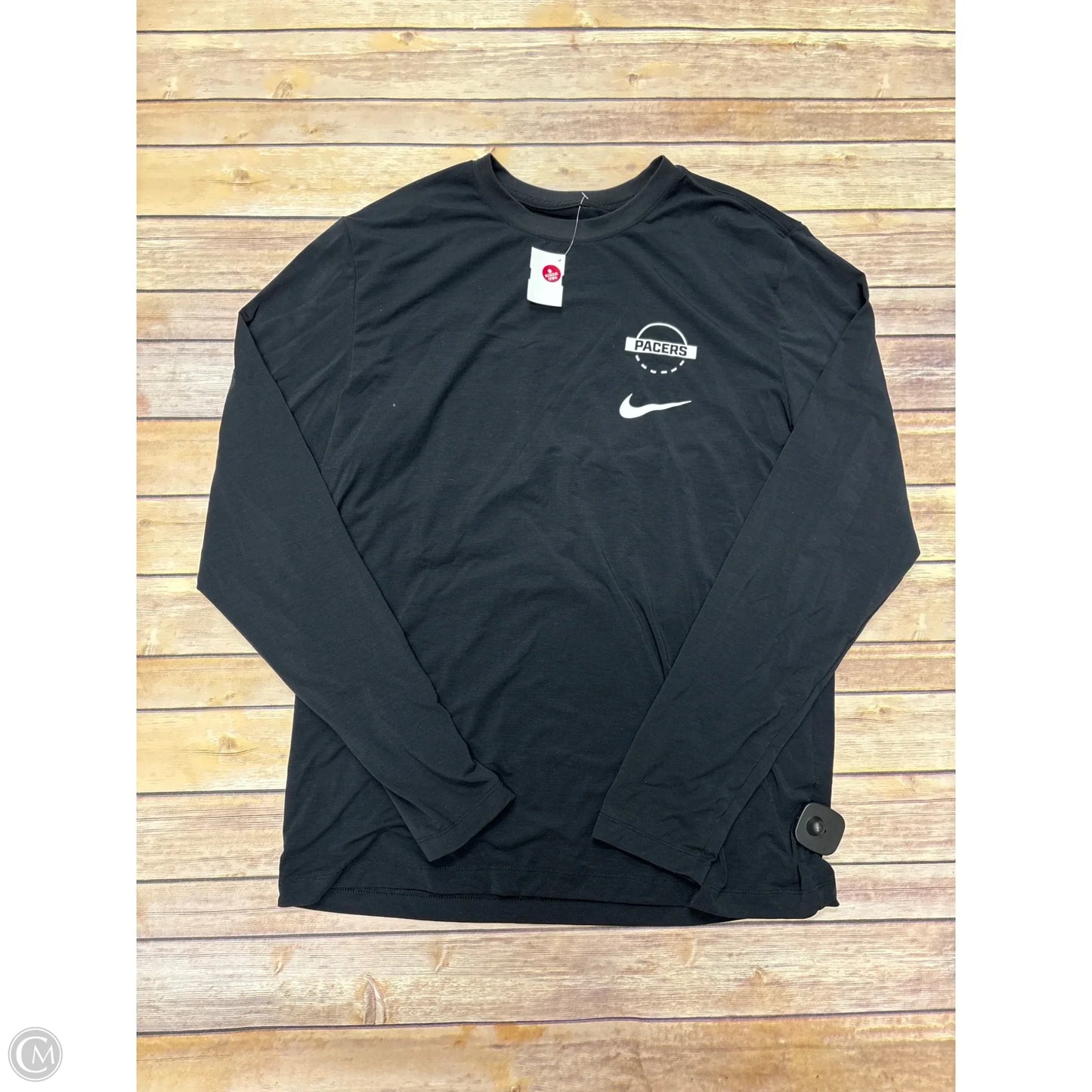 Athletic Top Long Sleeve Crewneck By Nike In Black, Size: M