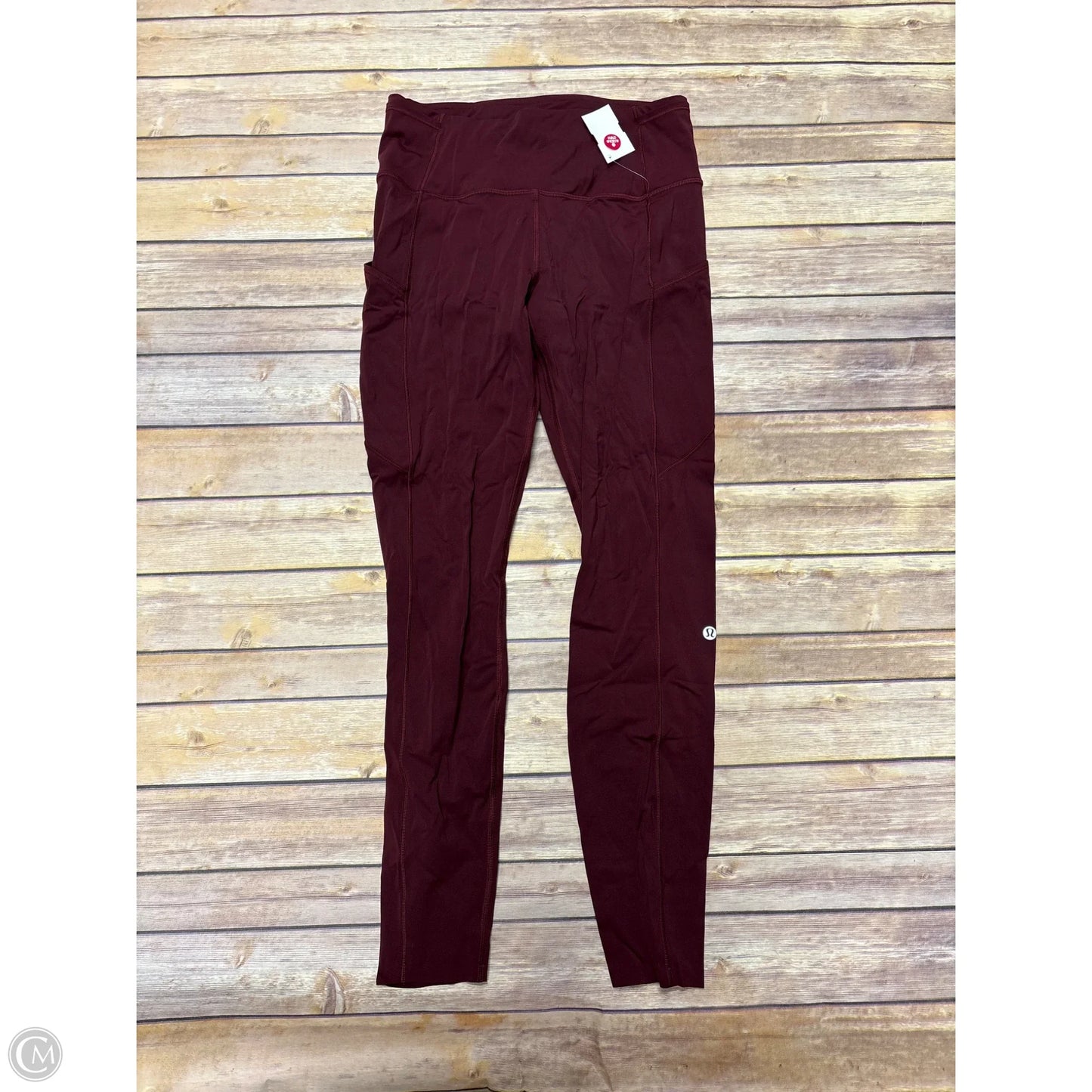 Athletic Leggings By Lululemon In Maroon, Size: 8