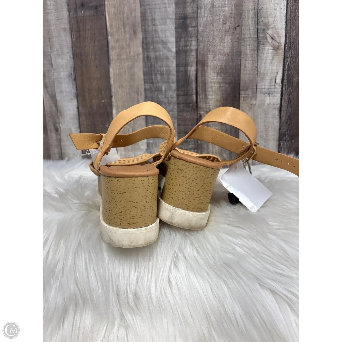 Sandals Heels Wedge By Universal Thread In Tan, Size: 7