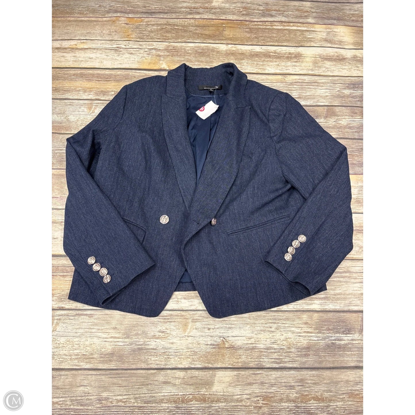 Blazer By White House Black Market In Blue Denim, Size: 1x