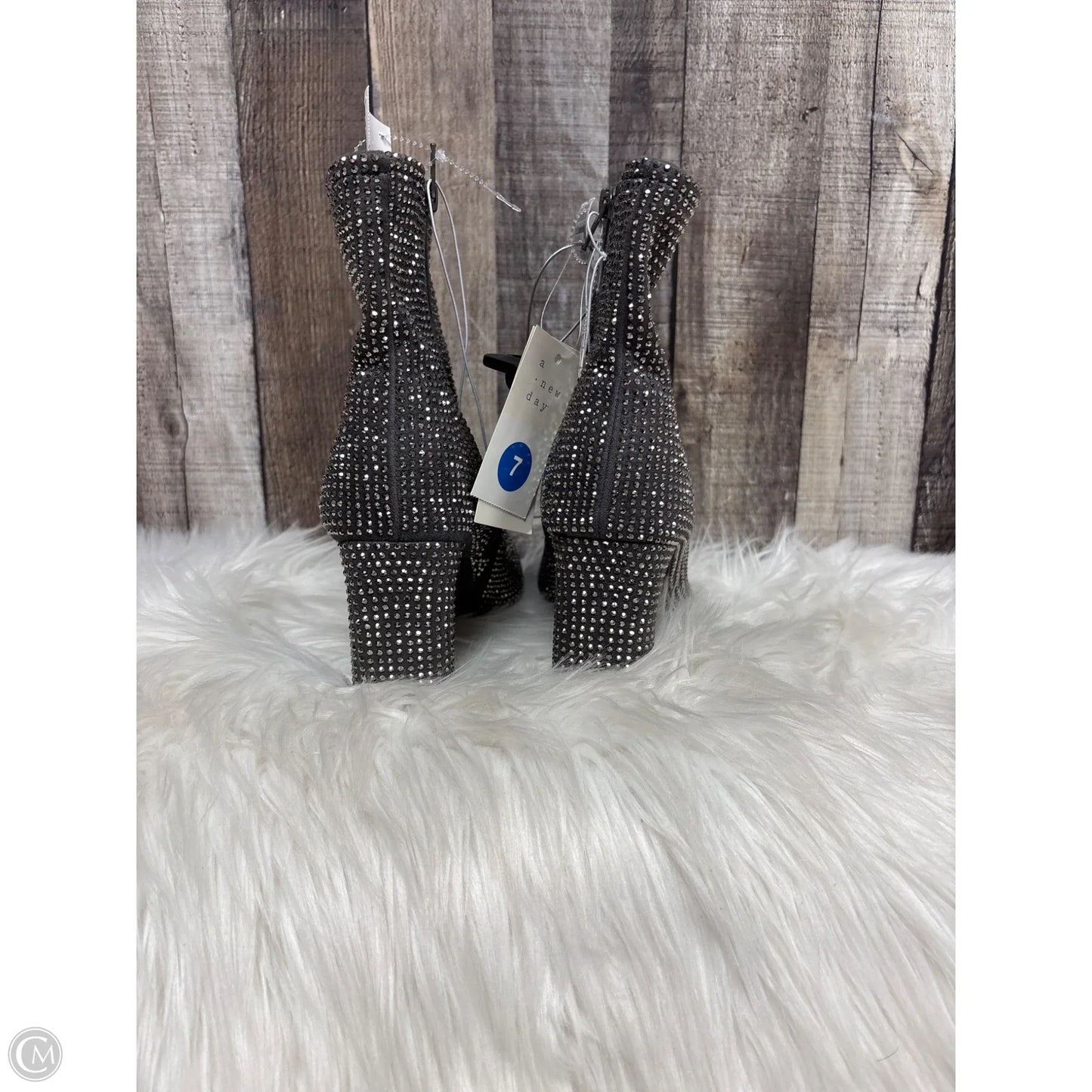 Boots Ankle Heels By A New Day In Silver, Size: 7