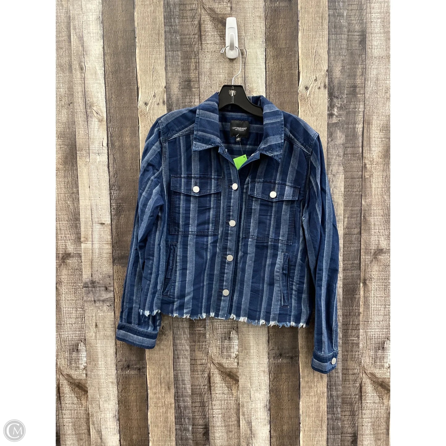 Jacket Shirt By Liverpool In Blue, Size: M