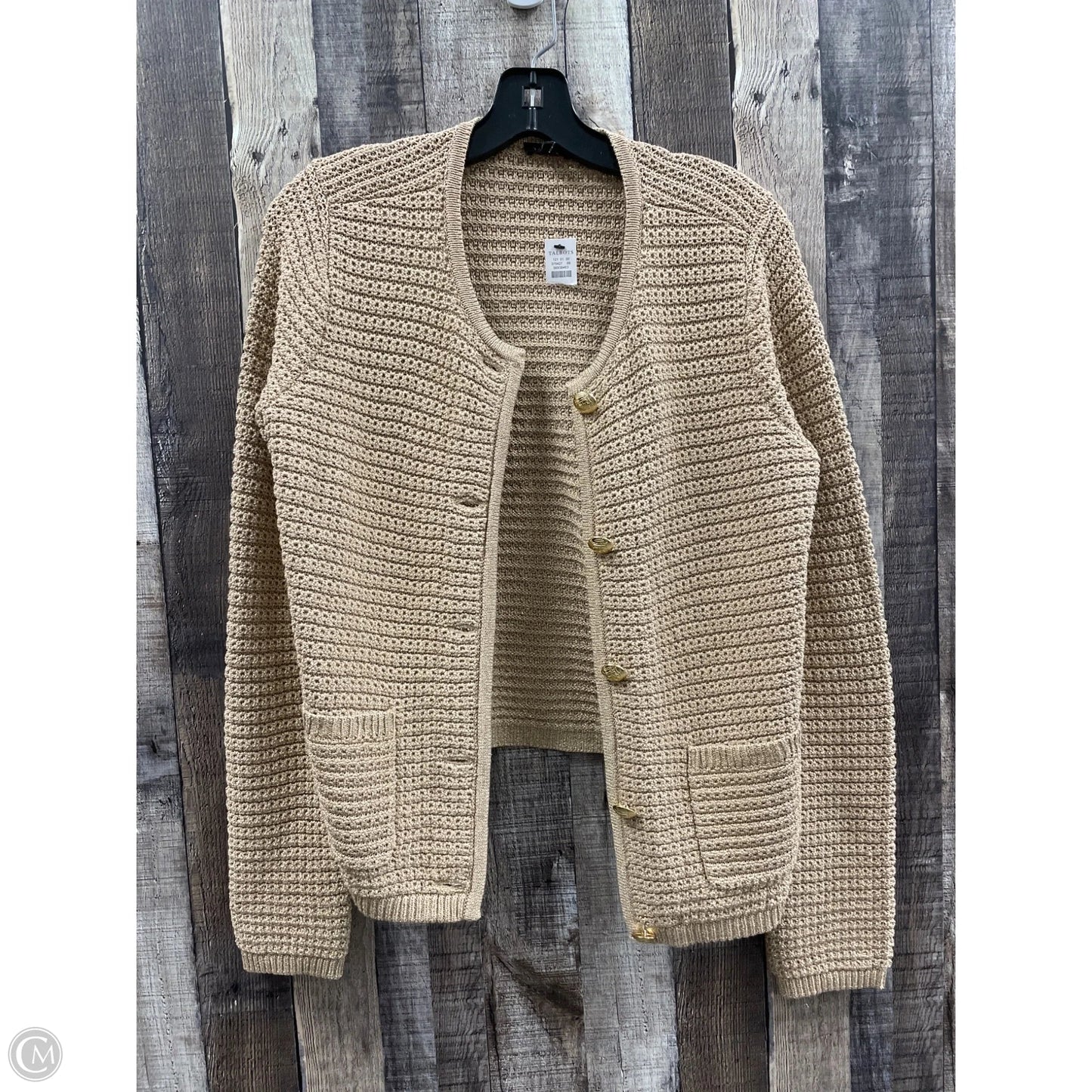 Sweater Cardigan By Talbots In Gold, Size: S