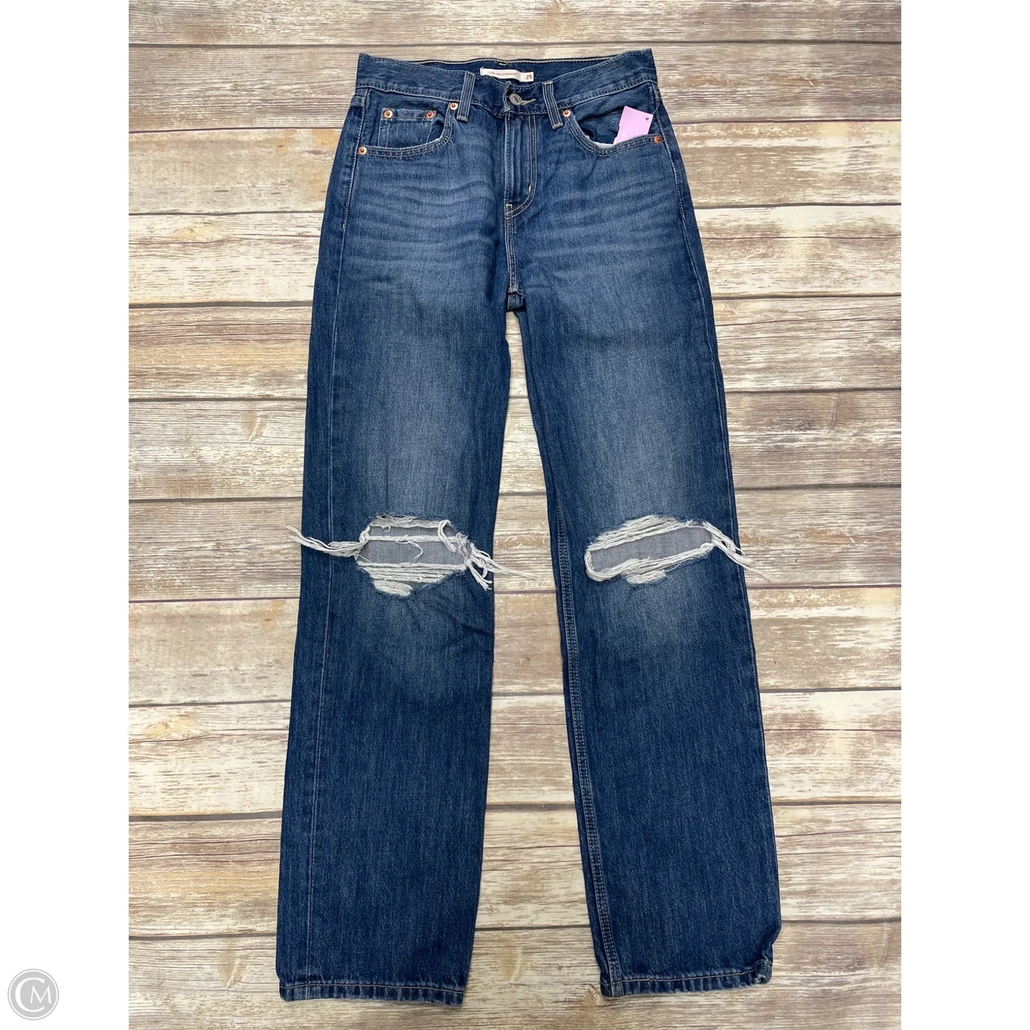 Jeans Straight By Levis In Blue Denim, Size: 0