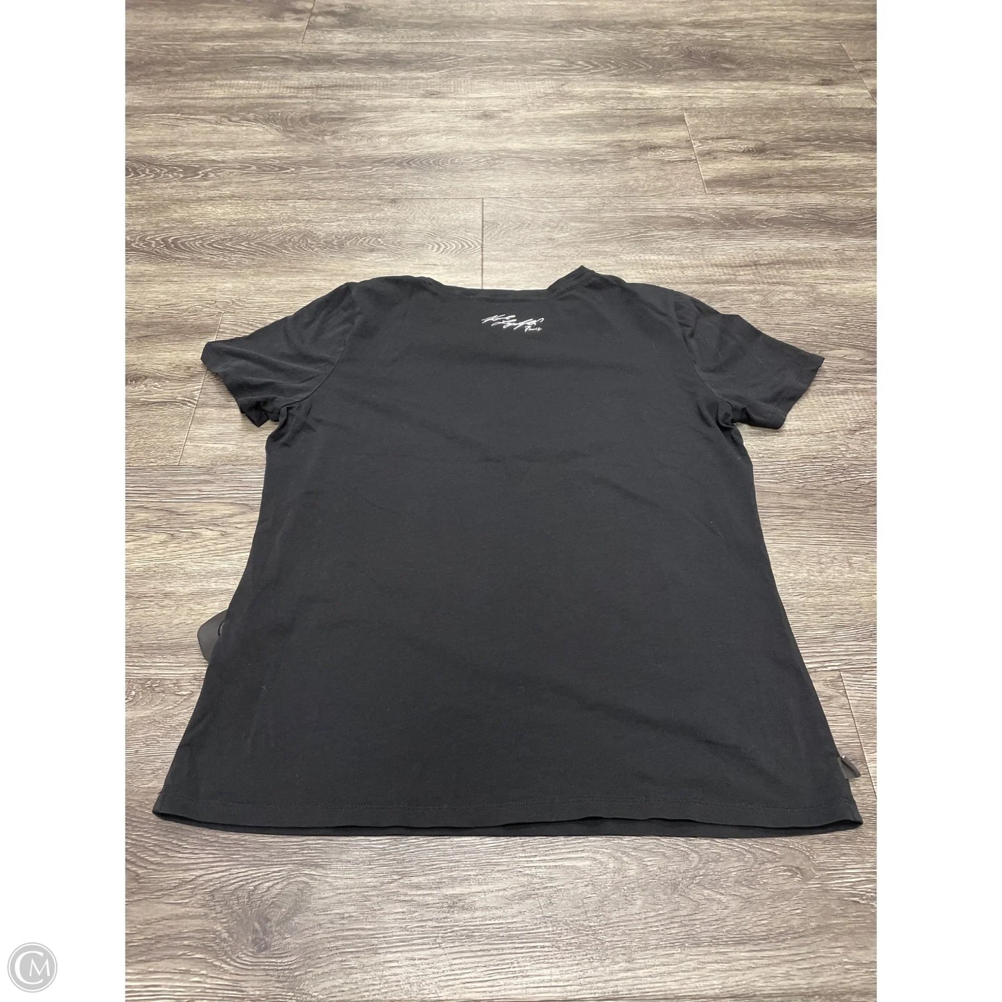 Top Short Sleeve Designer By Karl Lagerfeld In Black & Red, Size: M