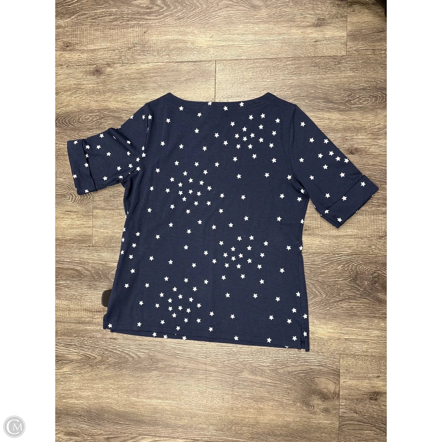 Top Short Sleeve By Style And Company In Blue & White, Size: M