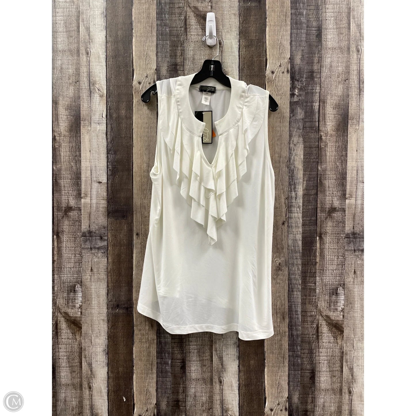 Top Sleeveless By Jtb In White, Size: 2x