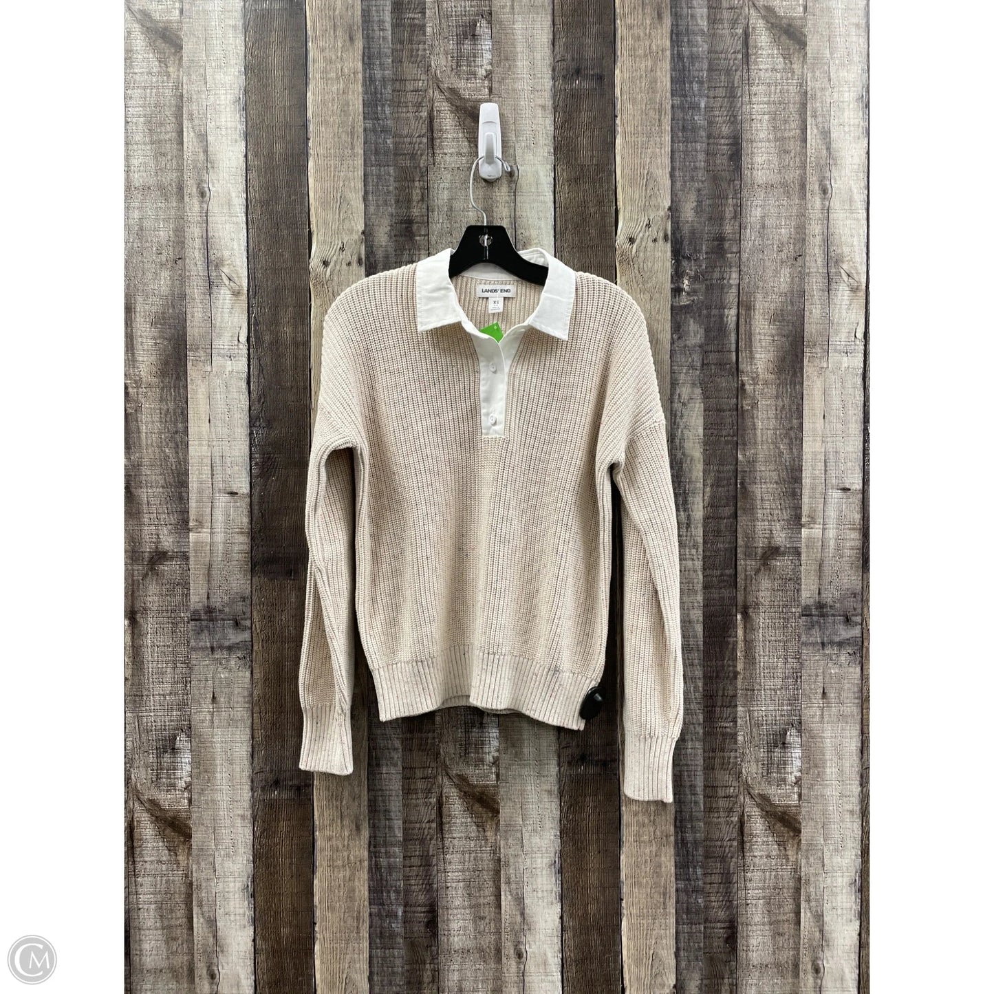 Sweater By Lands End In Tan, Size: Xs