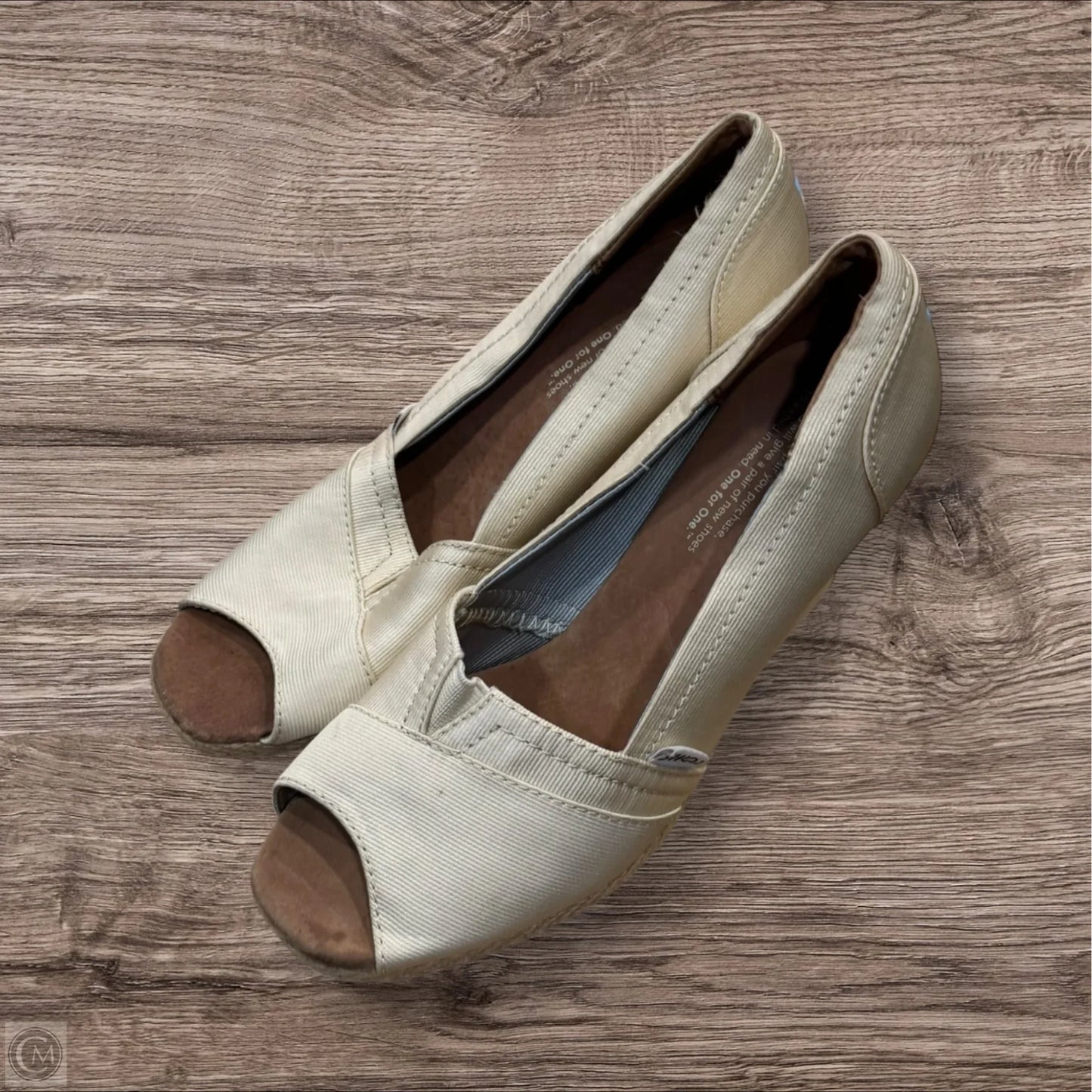 Sandals Heels Wedge By Toms In Cream, Size: 7.5