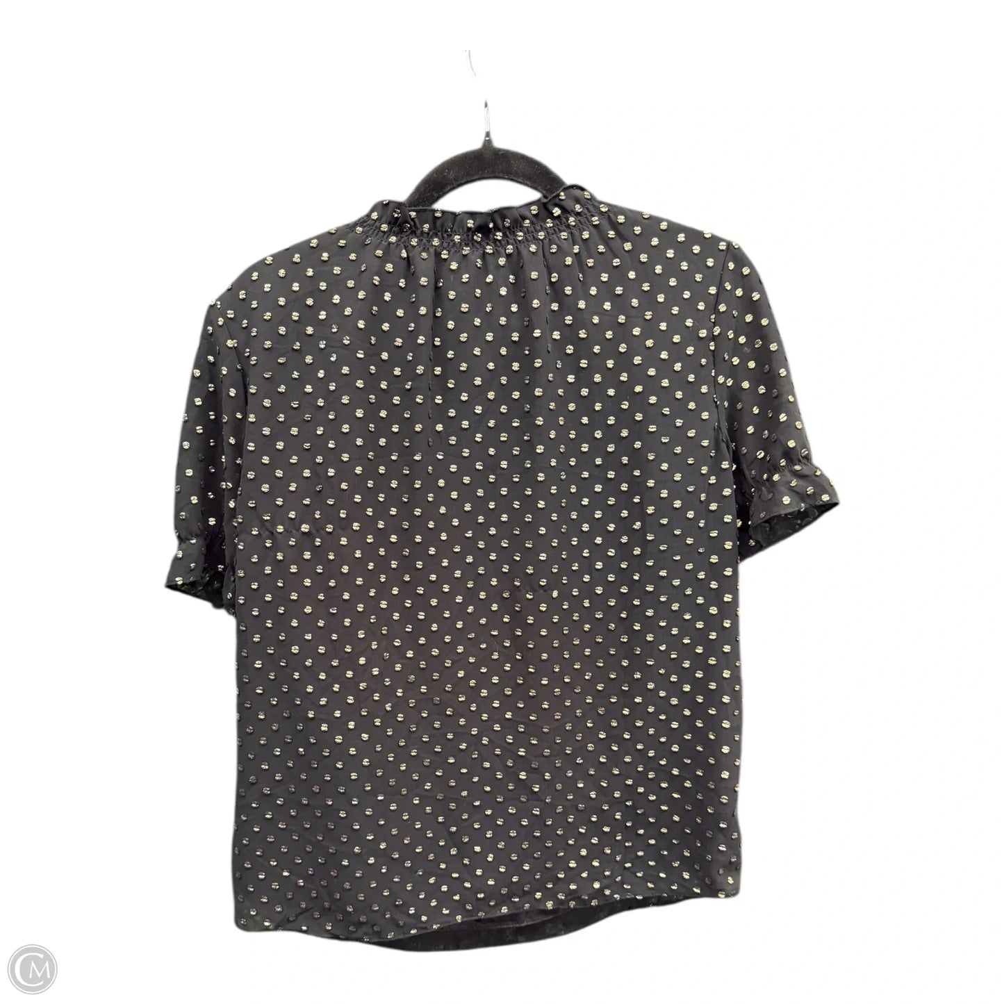 Blouse Short Sleeve By J. Crew In Black & Gold, Size: S