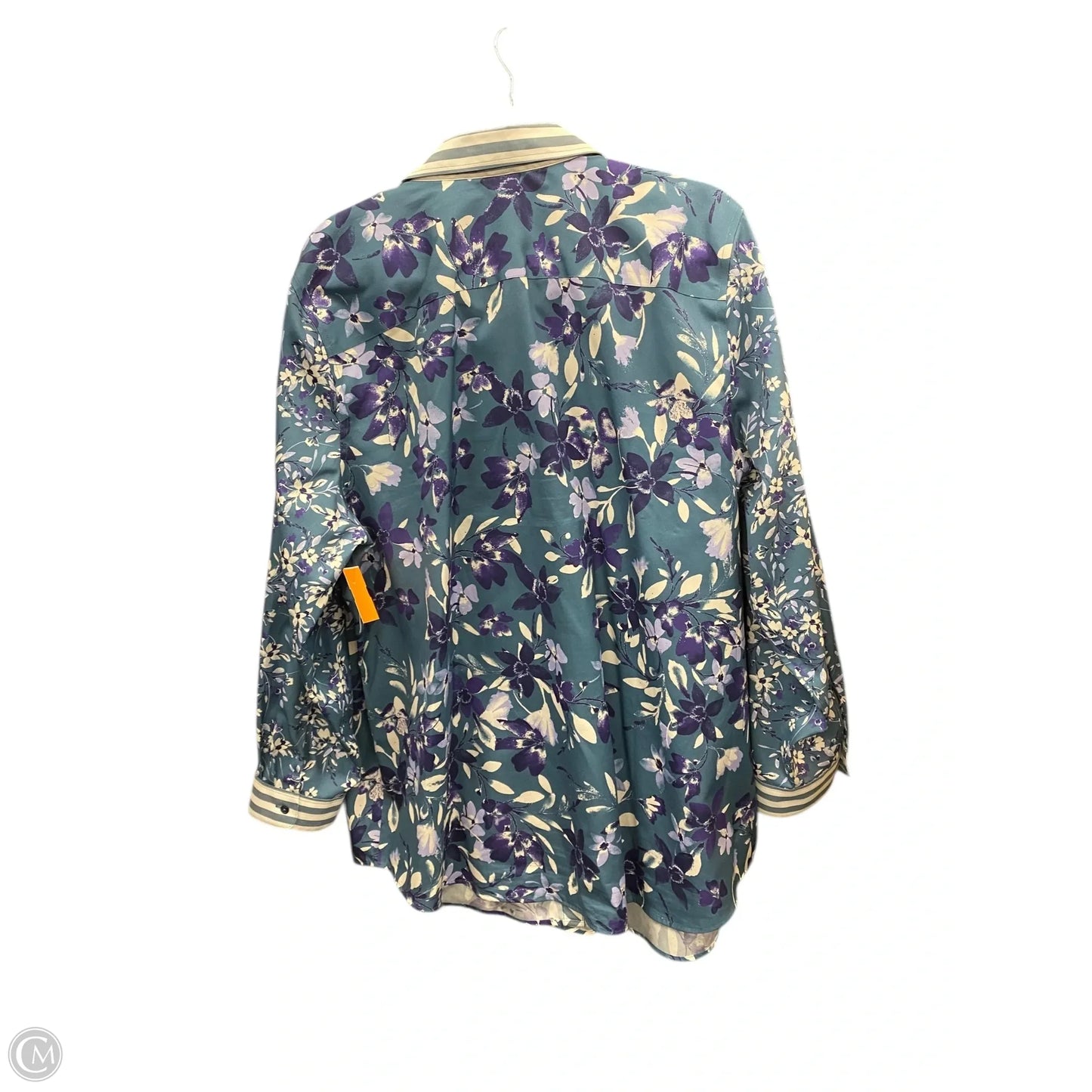 Blouse Long Sleeve By Coldwater Creek In Blue & Purple, Size: 2x