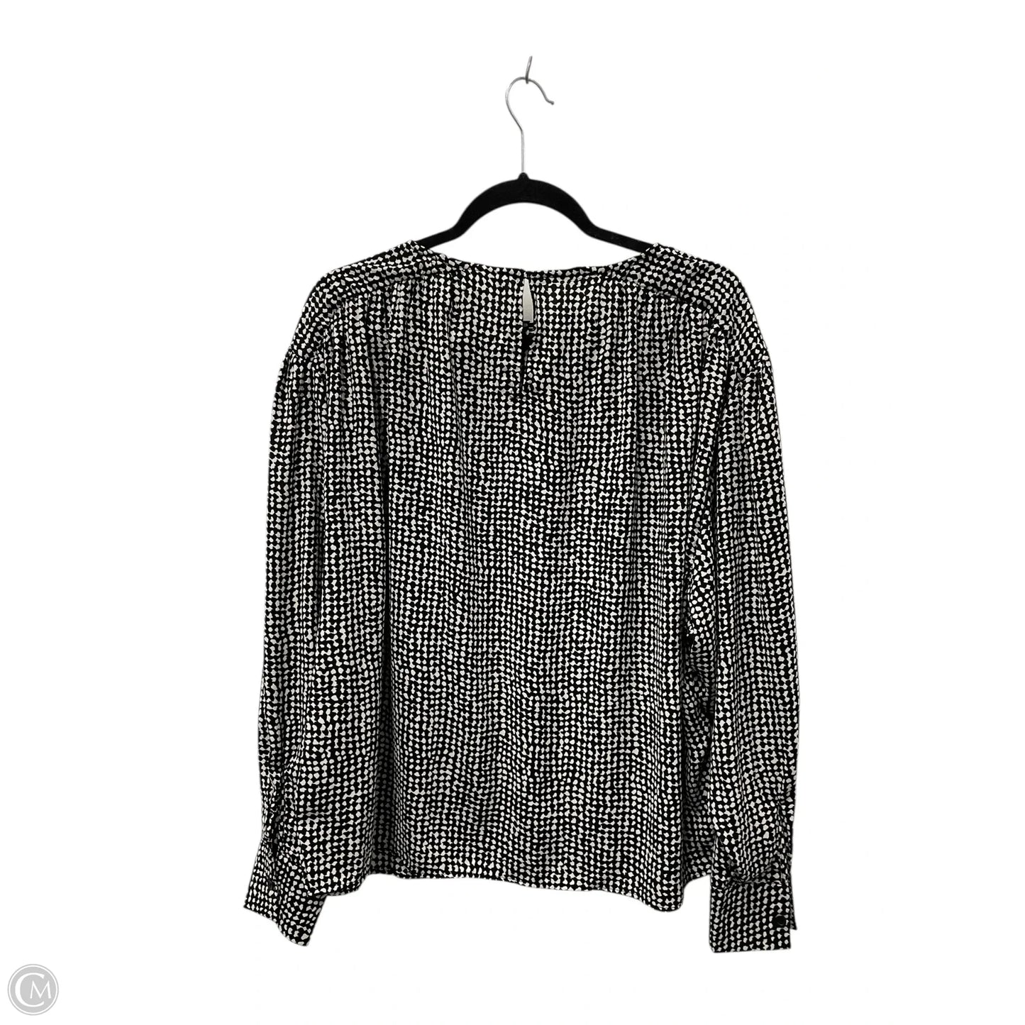 Blouse Long Sleeve By H&m In Black & White, Size: M