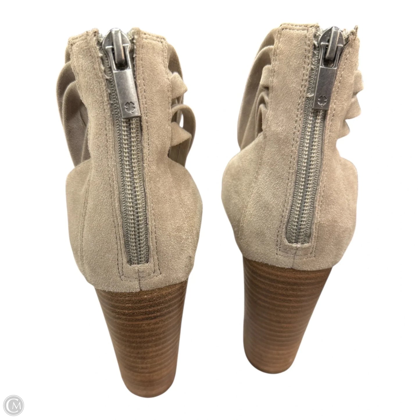 Sandals Heels Block By Lucky Brand In Taupe, Size: 8