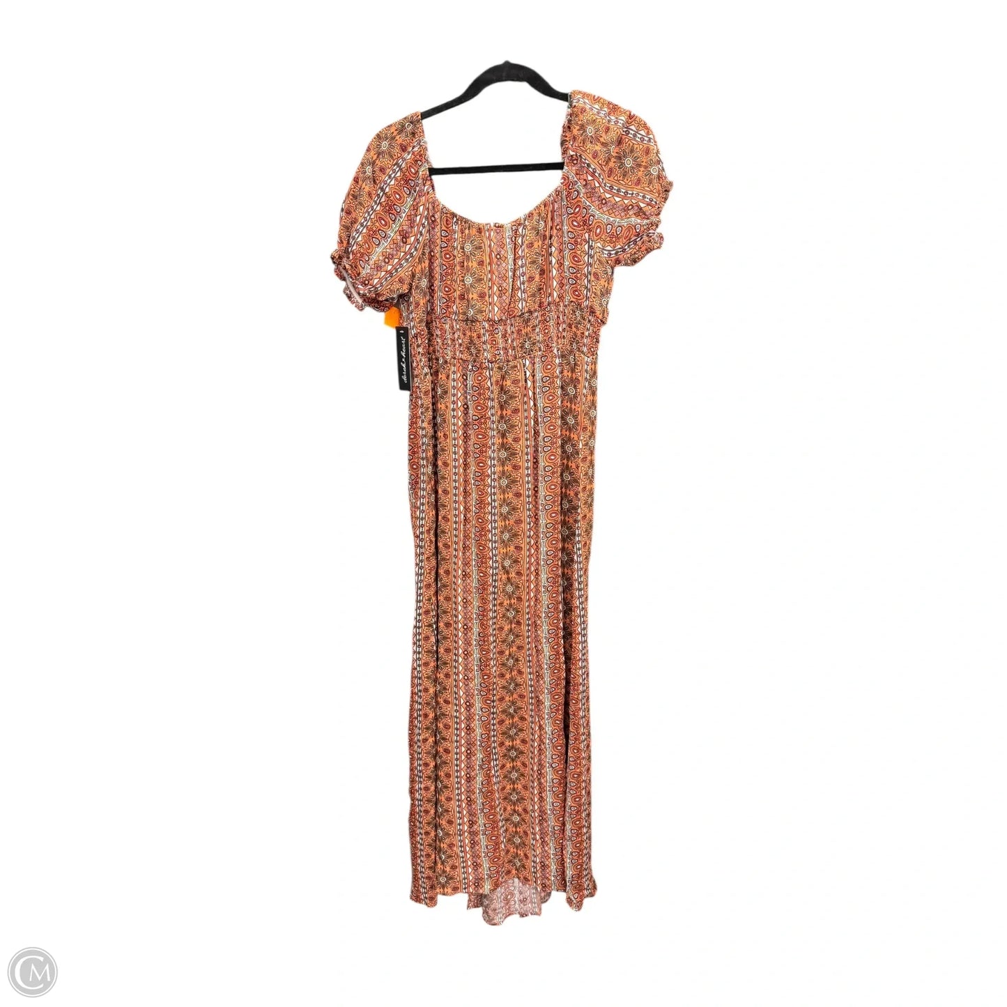 Dress Casual Maxi By Derek Heart In Brown & Orange, Size: L