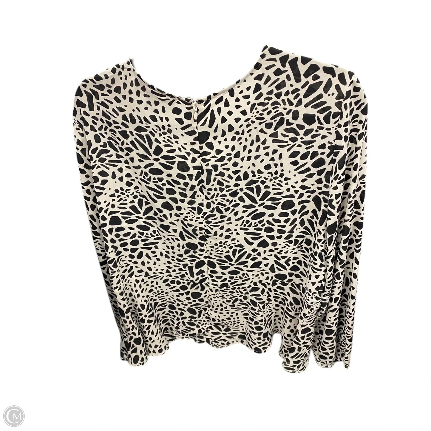 Blouse Long Sleeve By Loft In Black & White, Size: 14