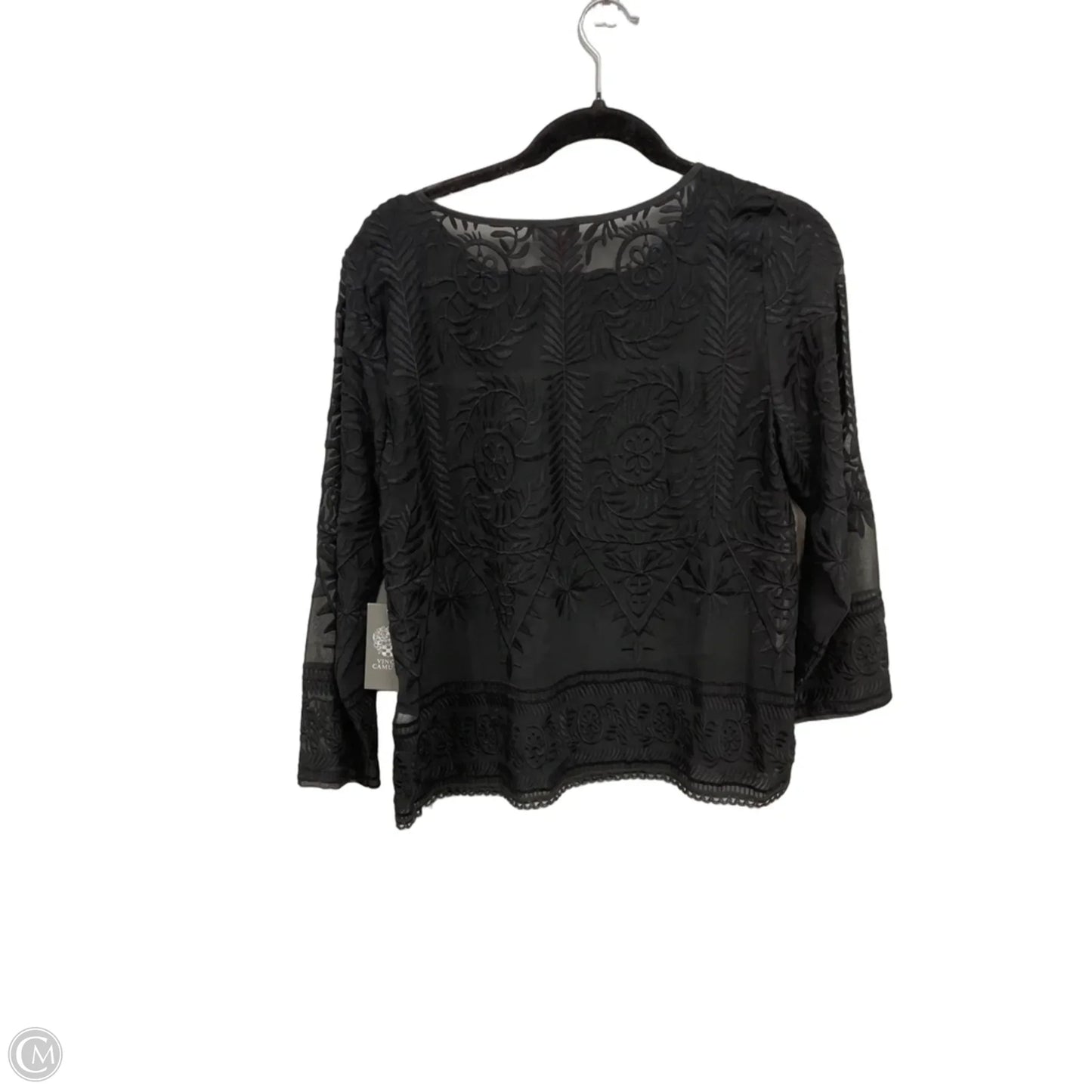 Blouse Long Sleeve By Vince Camuto In Black, Size: S