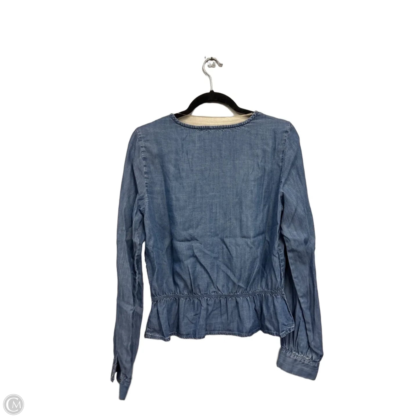 Blouse Long Sleeve By Sanctuary In Blue Denim, Size: Xs