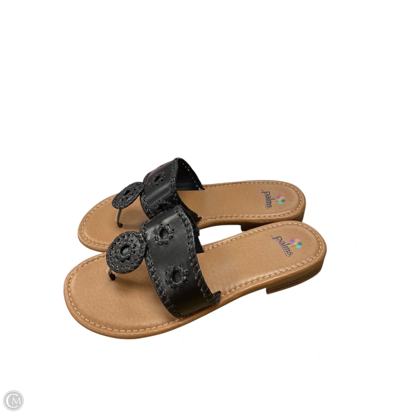 Sandals Flats By Clothes Mentor In Black, Size: 8