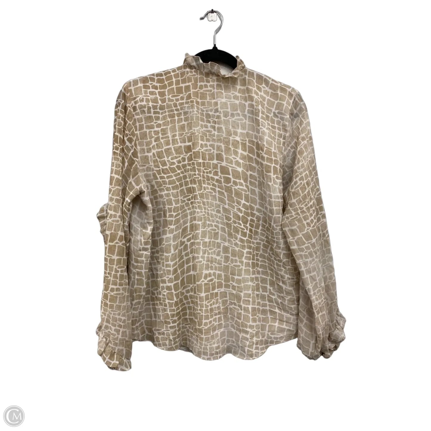Blouse Long Sleeve By Calvin Klein In Animal Print, Size: L