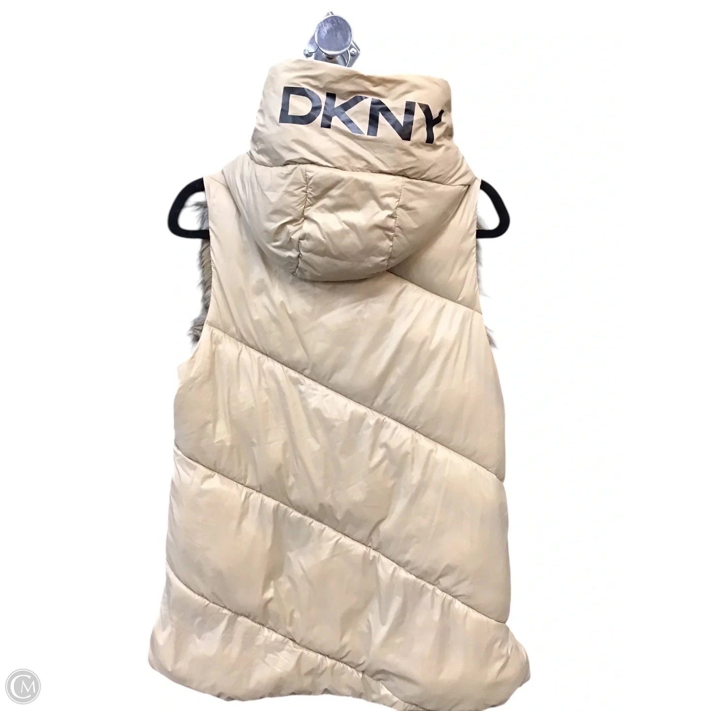 Vest Faux Fur & Sherpa By Dkny In Tan, Size: M