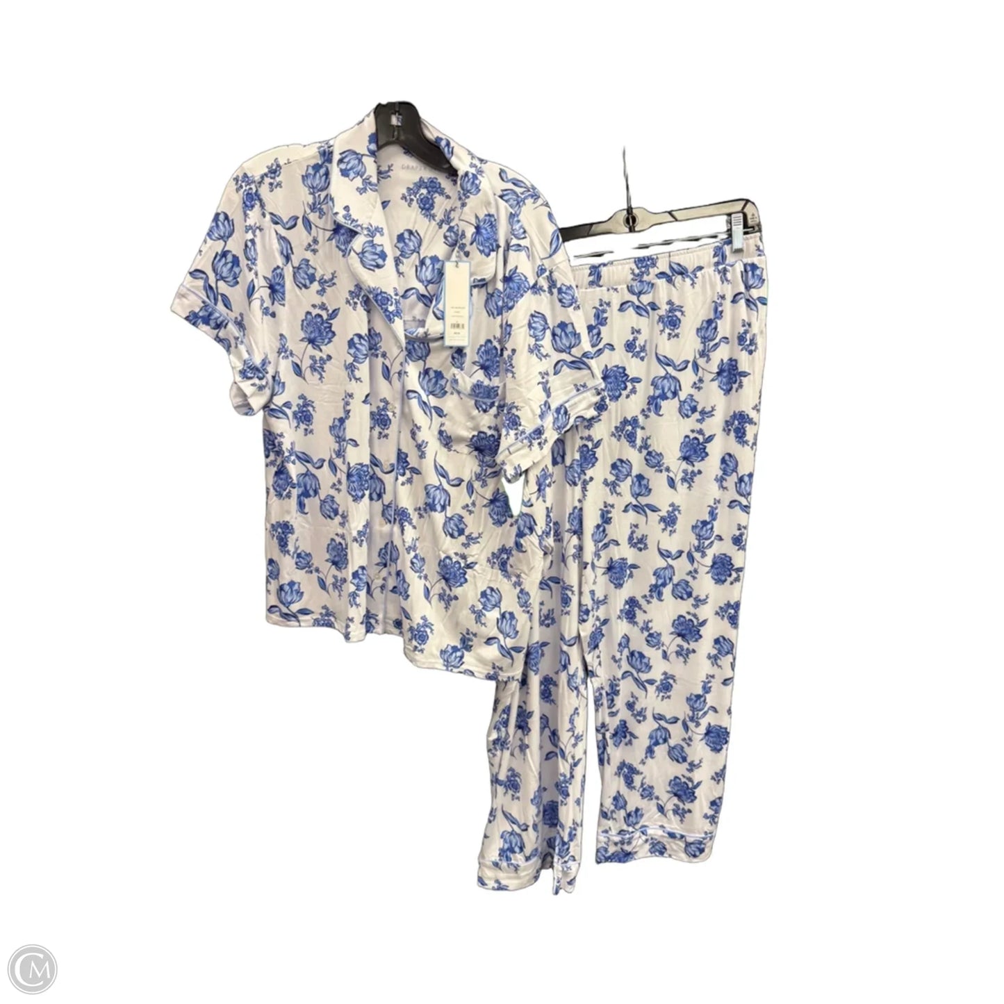 Pajamas 2pc By Draper James In Blue & White, Size: 2x