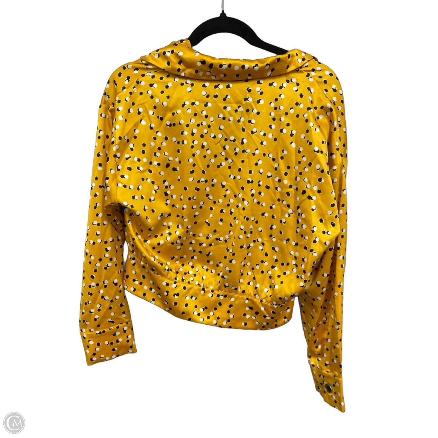 Blouse Long Sleeve By Marc New York In Gold & White, Size: S