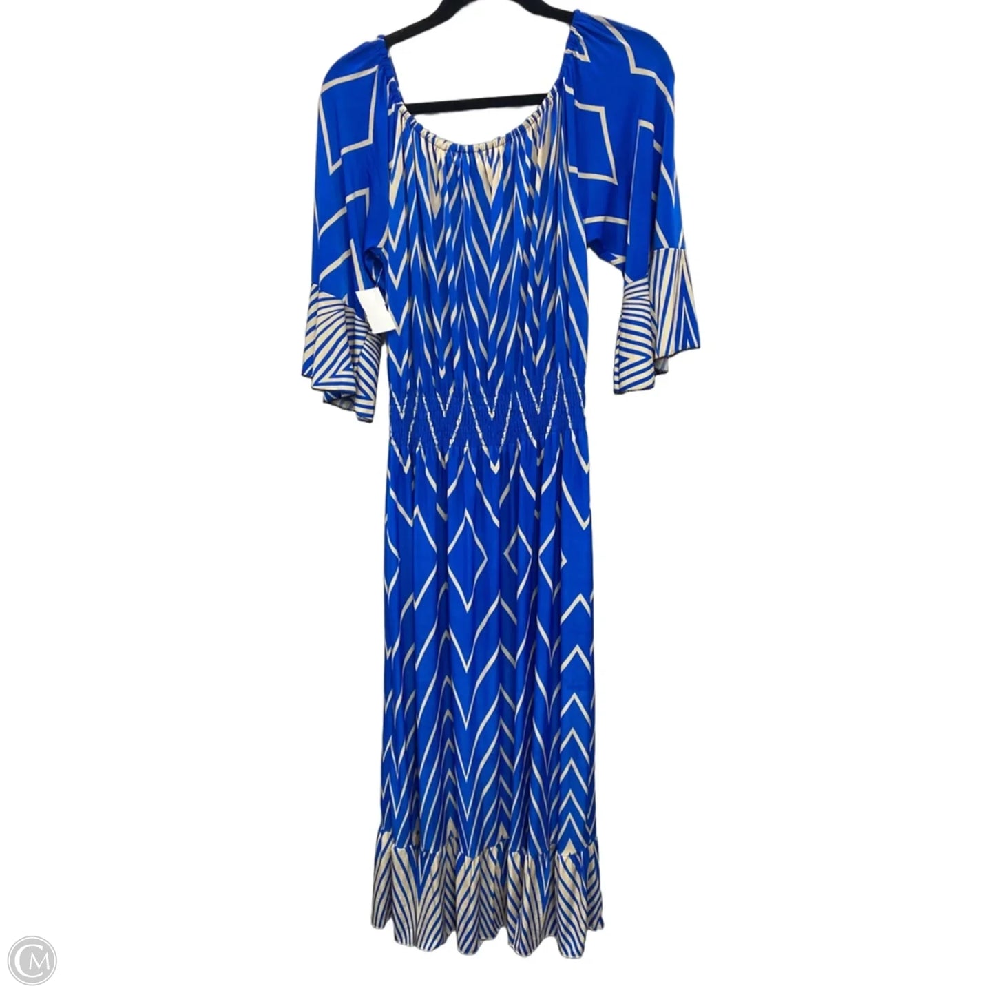 Dress Casual Maxi By Acemi In Blue & Tan, Size: 2x