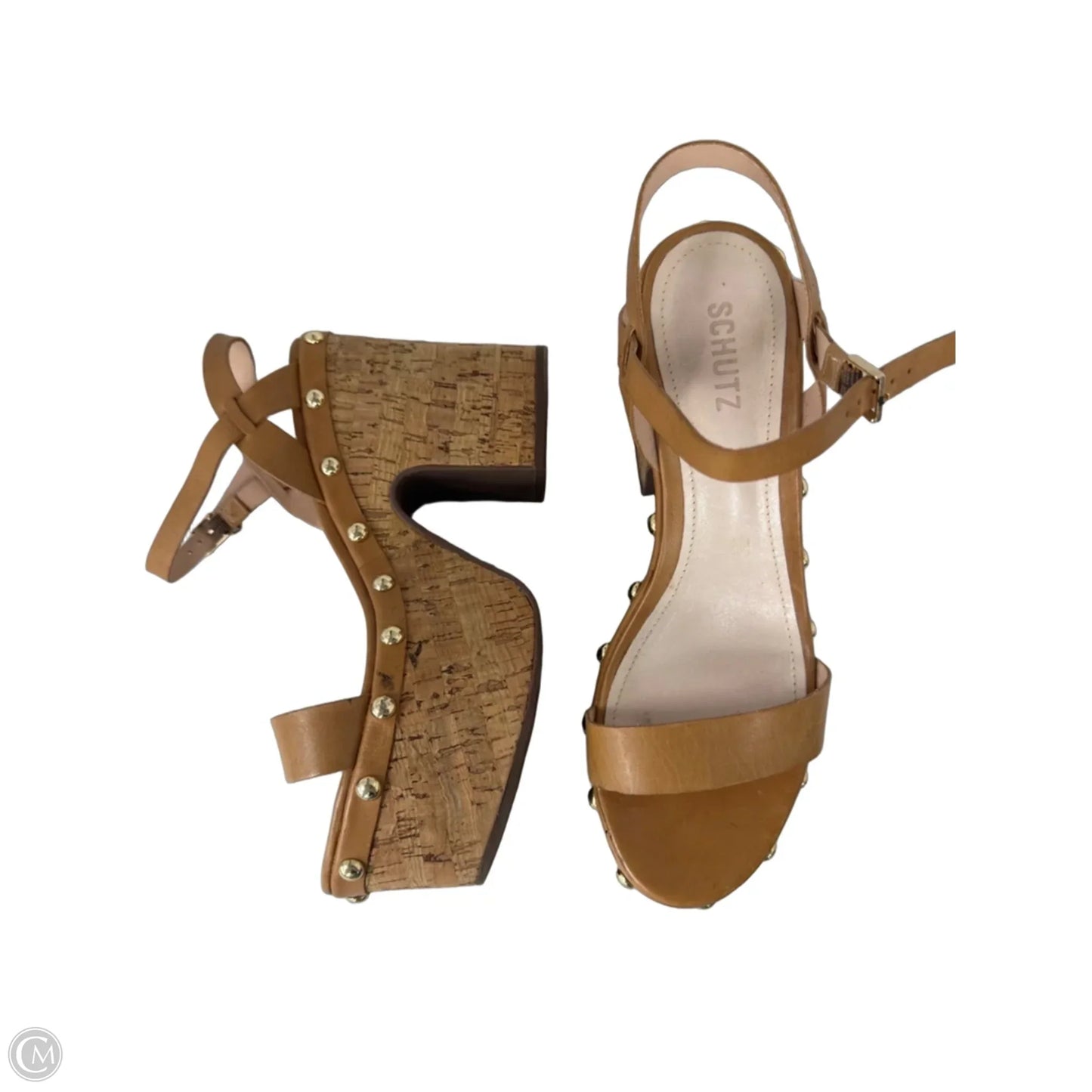 Sandals Heels Block By Schutz In Tan, Size: 9.5