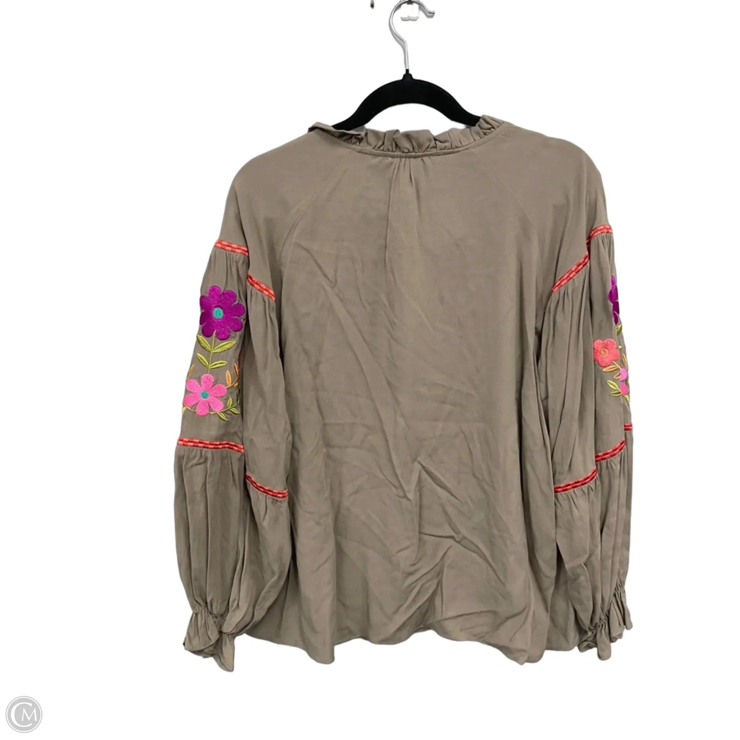 Top Long Sleeve By Easel In Pink & Tan, Size: S