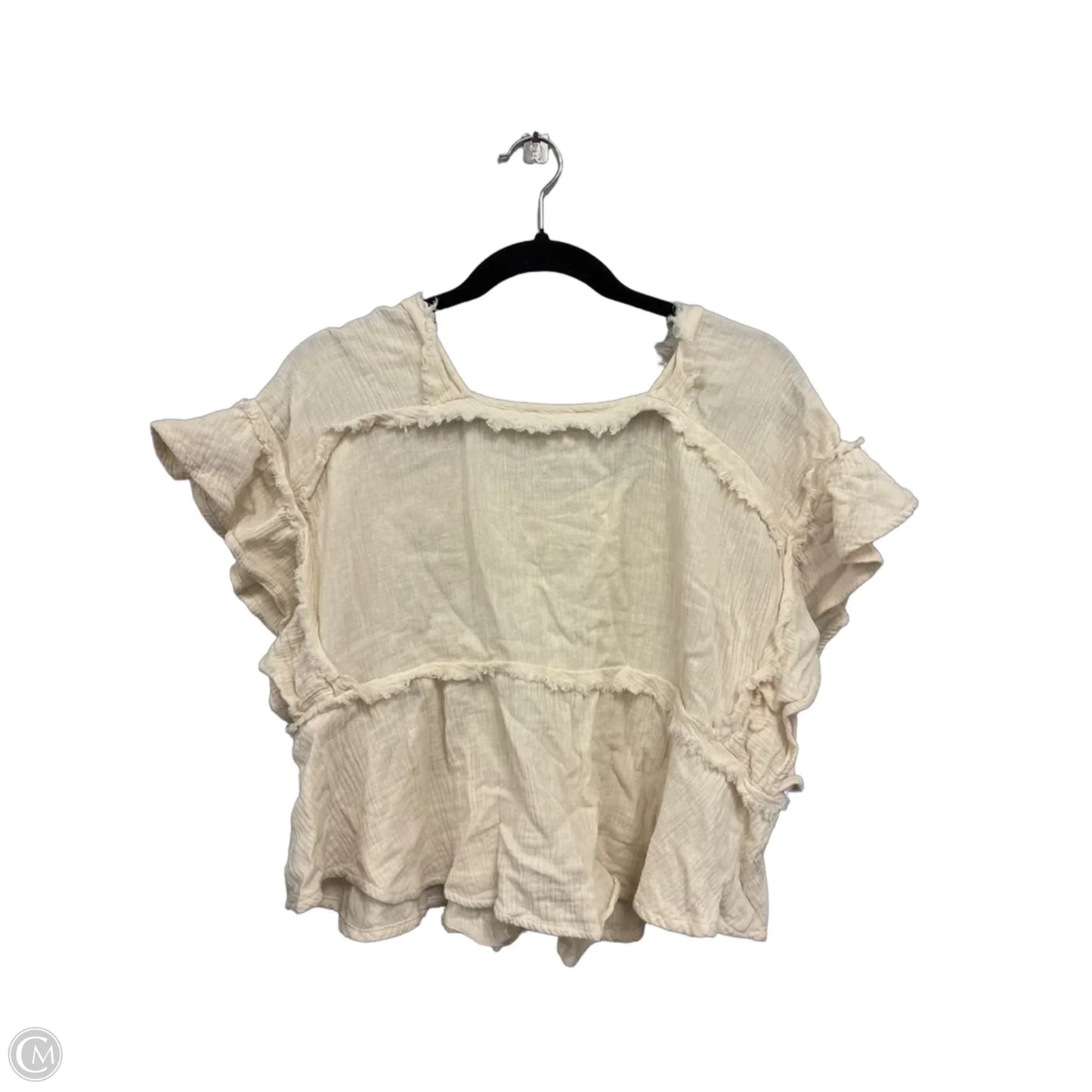 Top Short Sleeve By Clothes Mentor In Cream, Size: S